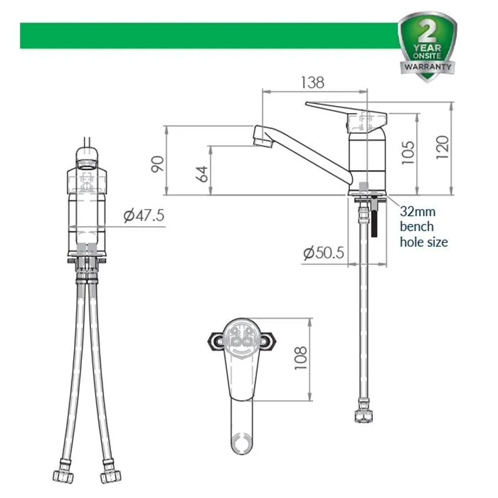 3monkeez Basin Swivel Mixer Tap T-3MB4MIX
