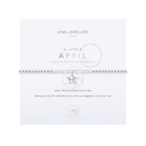 A Little April Birthstone Bracelet | Silver Plated with Rock Crystal