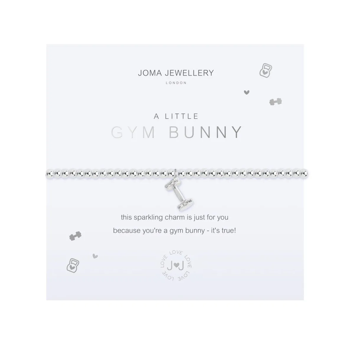 A Little 'Gym Bunny' Bracelet | Silver Plated