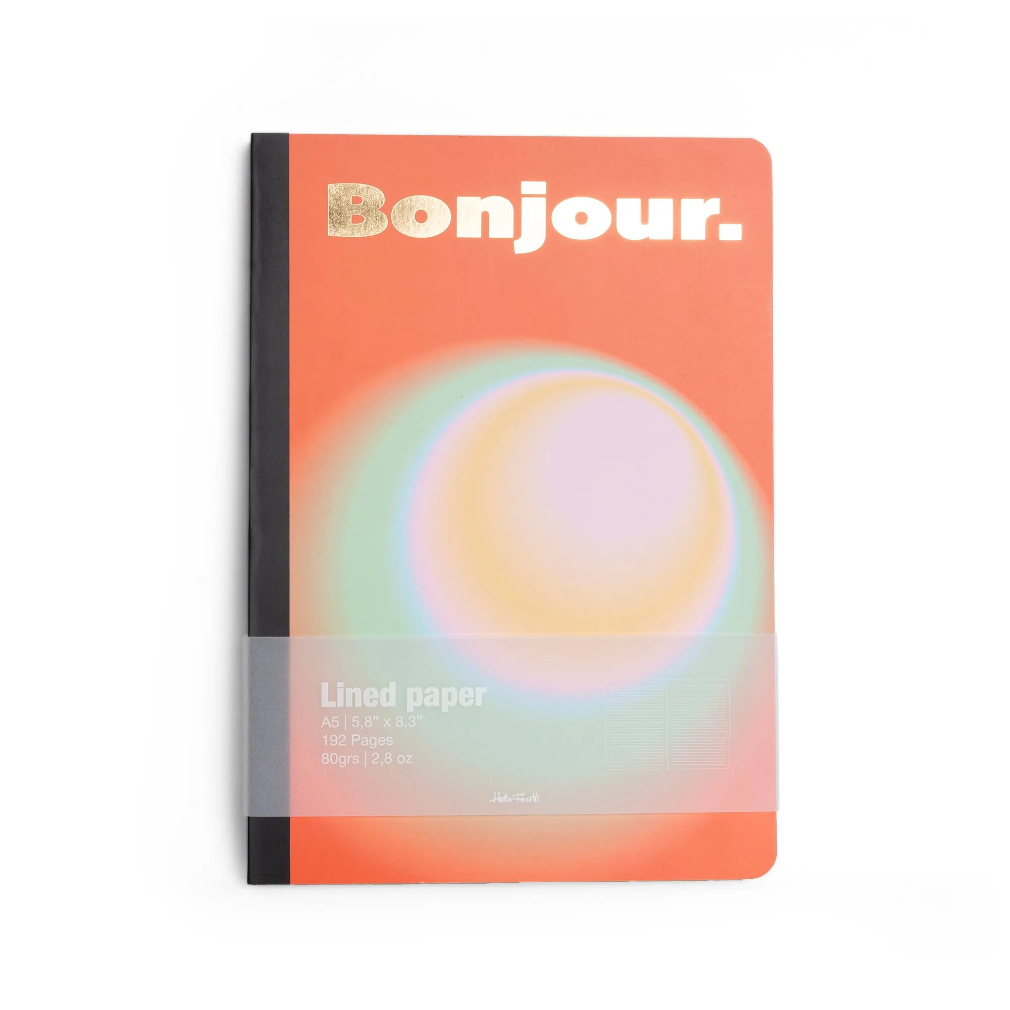 A5 'Bonjour' Notebook | Orange