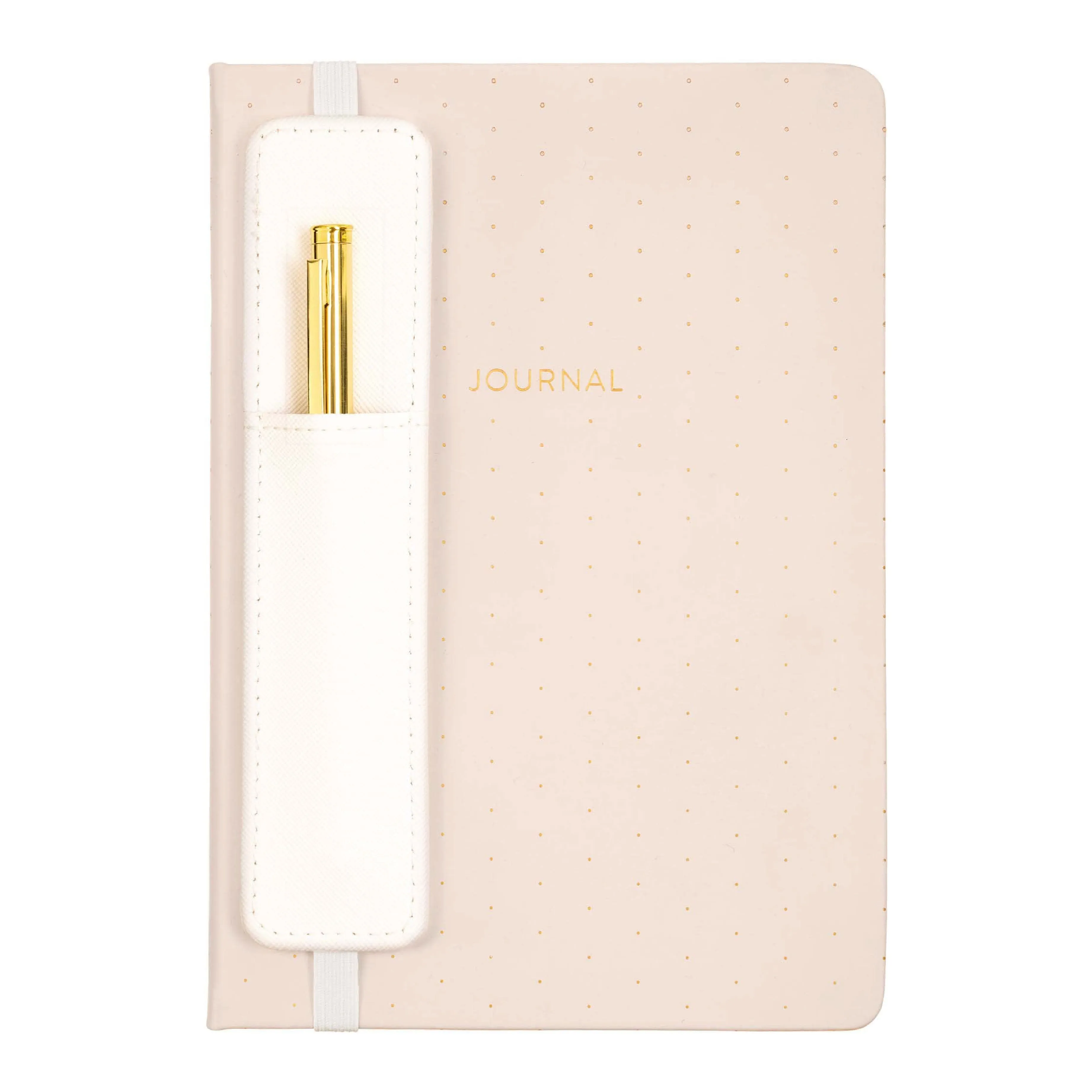 A5 Lined Hardcover Journal with Pen & Holder | Pink & Gold