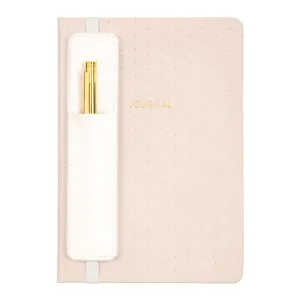 A5 Lined Hardcover Journal with Pen & Holder | Pink & Gold