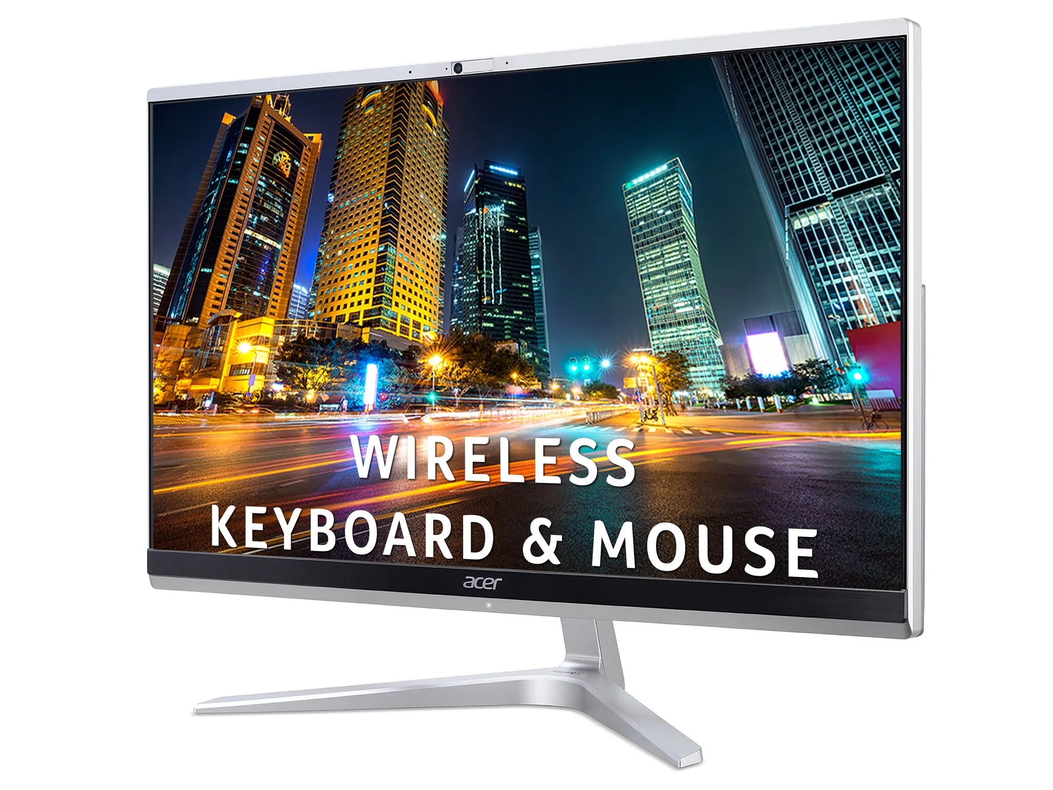 Acer Aspire C24-1651 All-in-One PC - (Intel Core i5-1135G, 8GB, 2TB HDD and 512GB SSD, NVIDIA GeForce MX450, 23.8 inch Full HD Touchscreen Display, Wireless Keyboard and Mouse, Windows 11, Silver)
