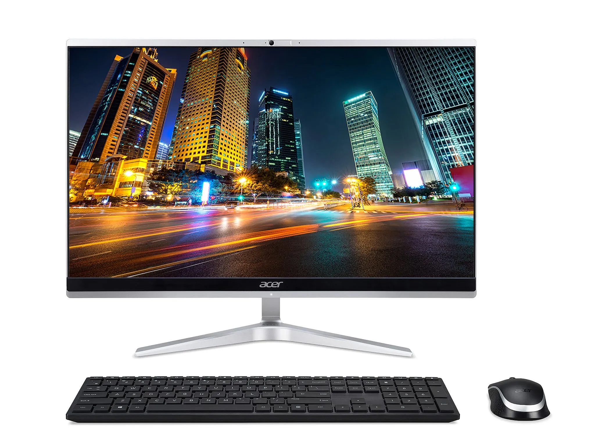 Acer Aspire C24-1651 All-in-One PC - (Intel Core i5-1135G, 8GB, 2TB HDD and 512GB SSD, NVIDIA GeForce MX450, 23.8 inch Full HD Touchscreen Display, Wireless Keyboard and Mouse, Windows 11, Silver)