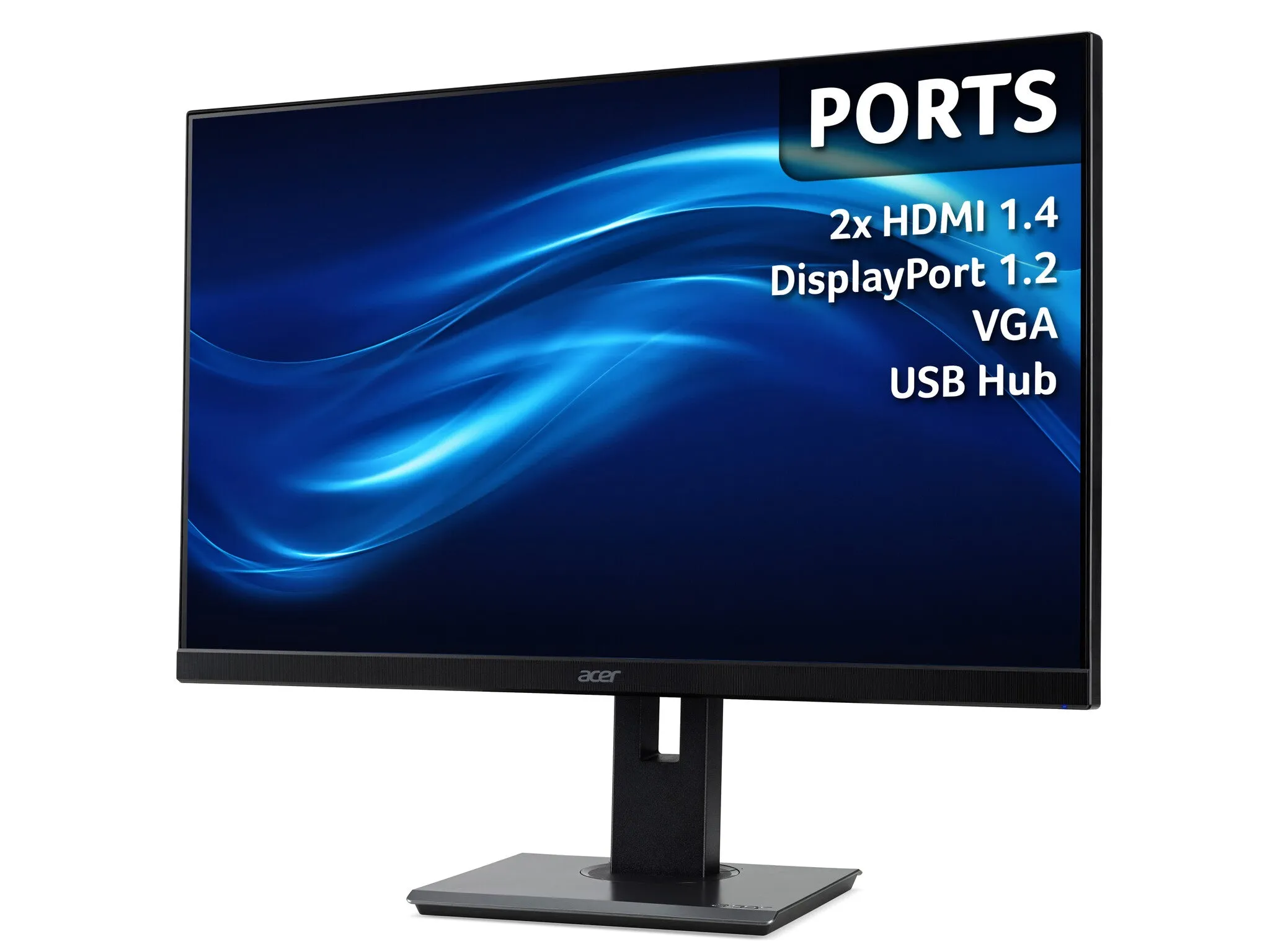 Acer B7 B227Qbmiprzx 21.5" Full HD Monitor - 75Hz, 4ms, IPS, Height Adjustable, Speakers, Black