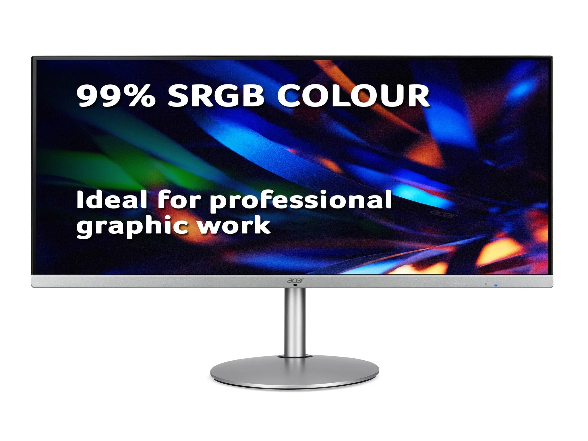 Acer CB2 CB342CK C 34" UltraWide Quad HD Monitor - 75Hz, 1ms, IPS, AMD FreeSync, Height Adjustable, Speakers, Silver