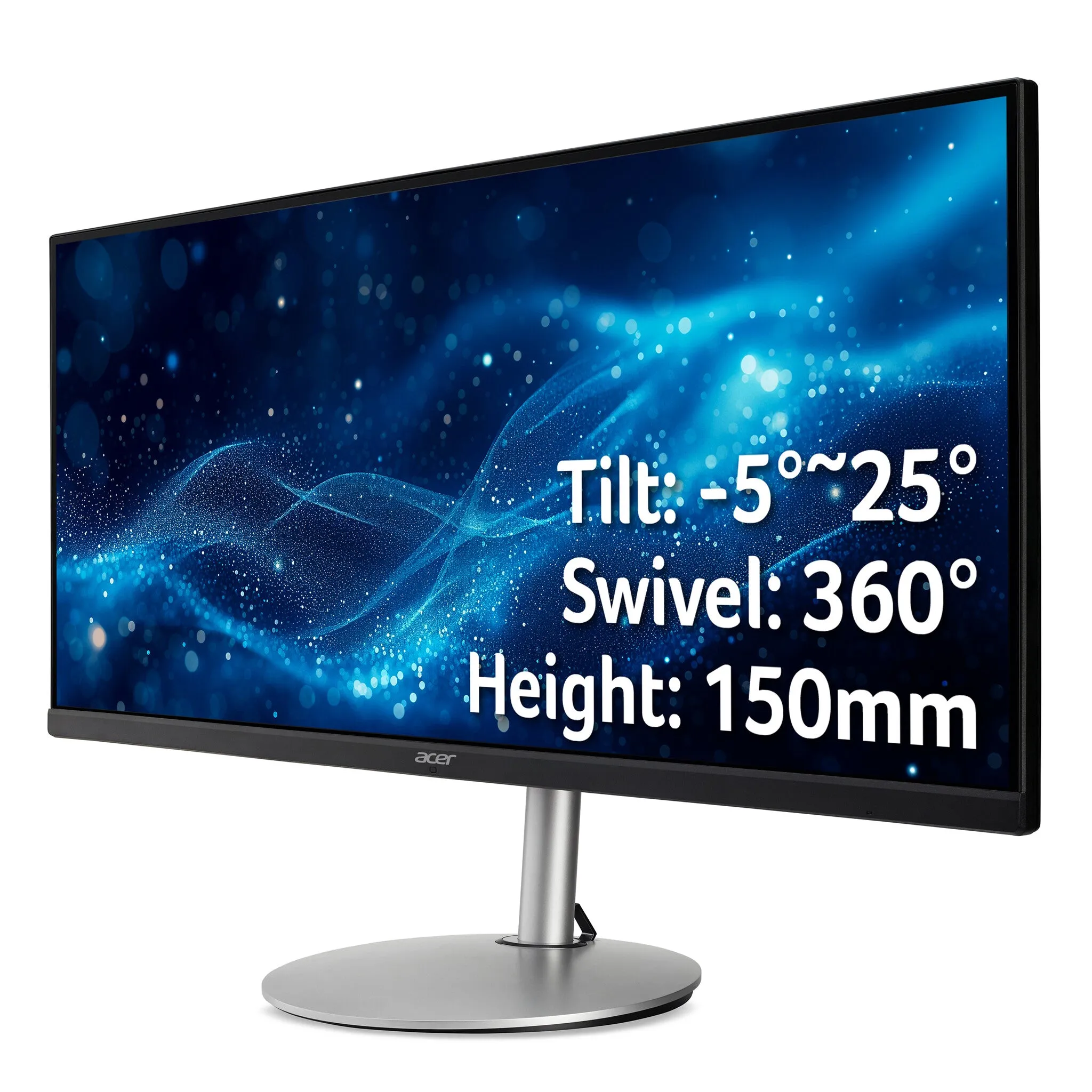 Acer CB2 CB342CKsmiiphzx 34" Wide Quad HD Ultrawide Monitor - 75Hz, 1ms, IPS, AMD FreeSync, Height Adjustable, Speakers, Silver and Black