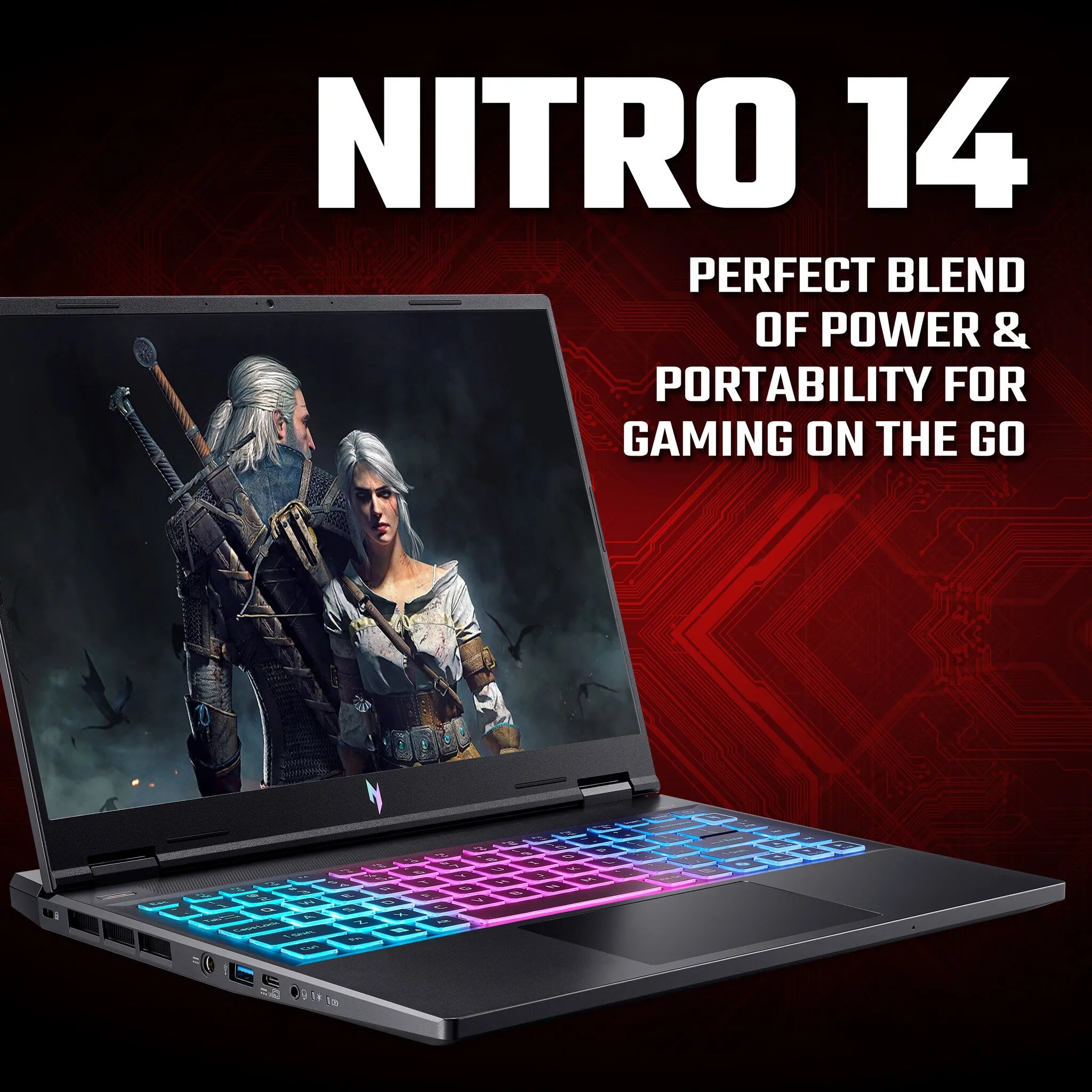 Acer Nitro V AN14-41-R5LJ 14.5" Gaming Laptop - AMD Ryzen 5 8645HS, RTX 4050, 16GB RAM, 512GB SSD, NVIDIA GeForce RTX 4050, Windows 11 Home, Black