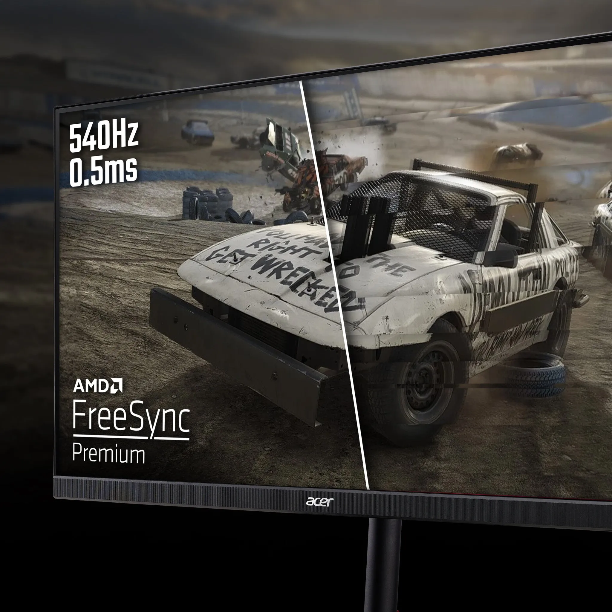 Acer Nitro XV242F 23.8" Full HD Gaming Monitor - 540Hz, 0.5ms, TN, AMD FreeSync Premium, Height Adjustable, Speakers, Black
