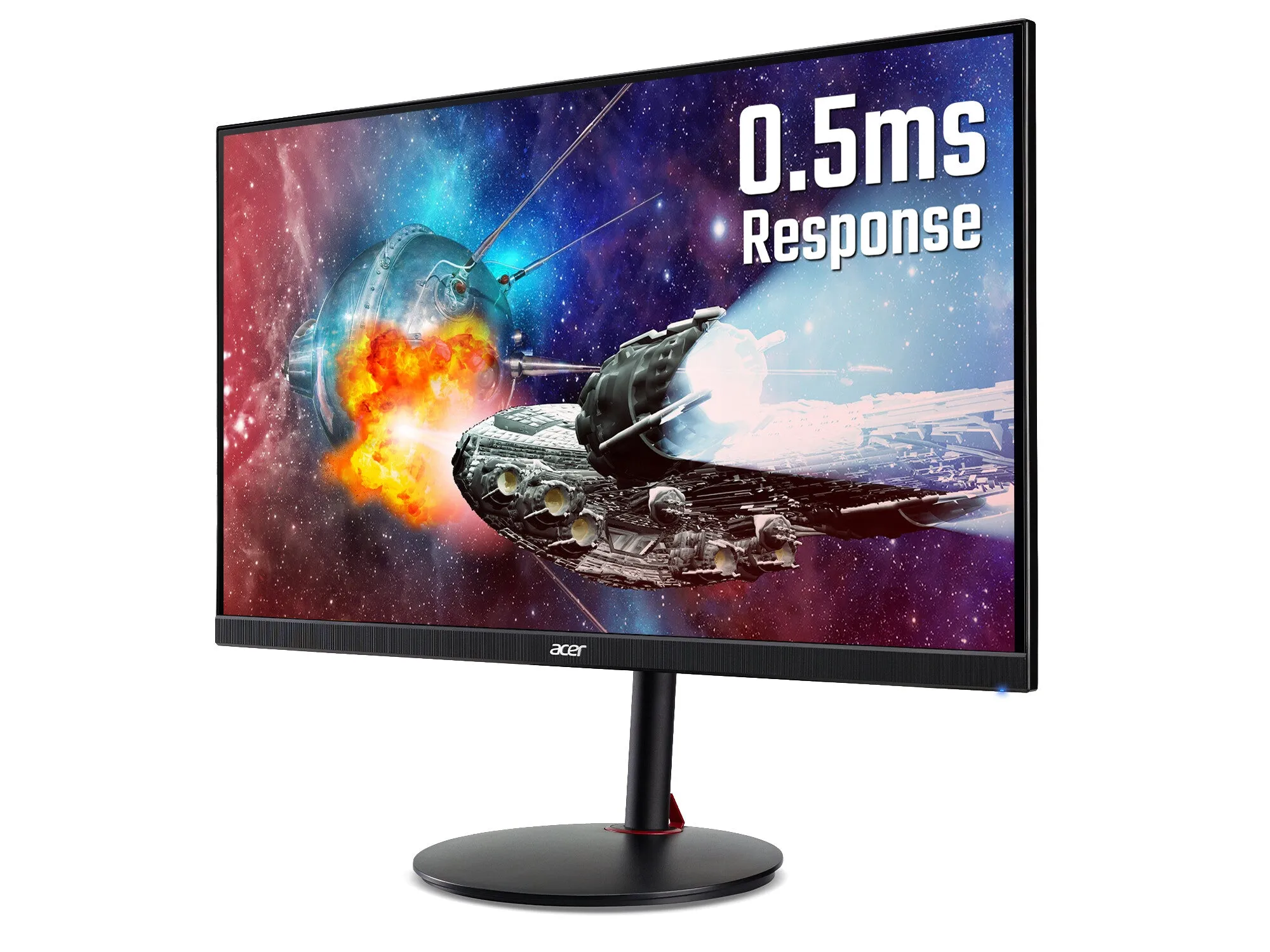 Acer Nitro XV242Y Pbmiiprx 23.8" Full HD Gaming Monitor - 165Hz, 1ms, IPS, AMD FreeSync Premium, G-SYNC Compatible, Height Adjustable, Speakers, Black and Red
