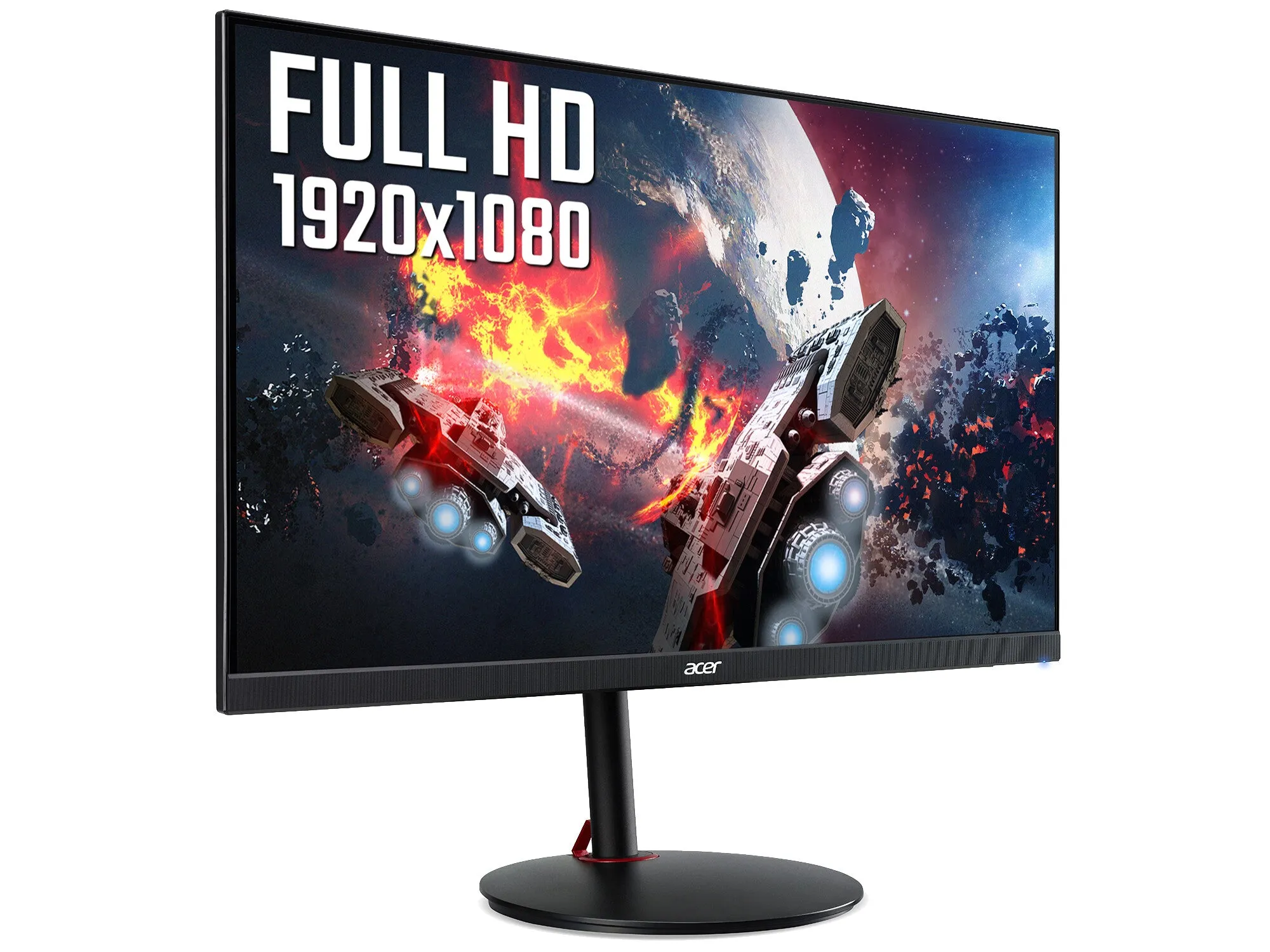 Acer Nitro XV242Y Pbmiiprx 23.8" Full HD Gaming Monitor - 165Hz, 1ms, IPS, AMD FreeSync Premium, G-SYNC Compatible, Height Adjustable, Speakers, Black and Red