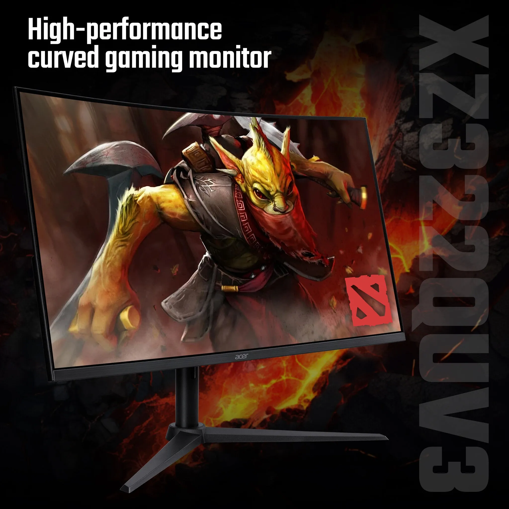 Acer Nitro XZ322QUV3 31.5" Quad HD Curved Gaming Monitor - 180Hz, 1ms, TFT, AMD FreeSync, Height Adjustable, Speakers, Black