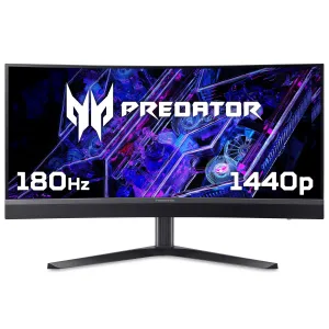 Acer Predator X34V3 34" Wide Quad HD Curved Gaming Monitor - 180Hz, 1ms, VA, AMD FreeSync Premium, Height Adjustable, Speakers, Black