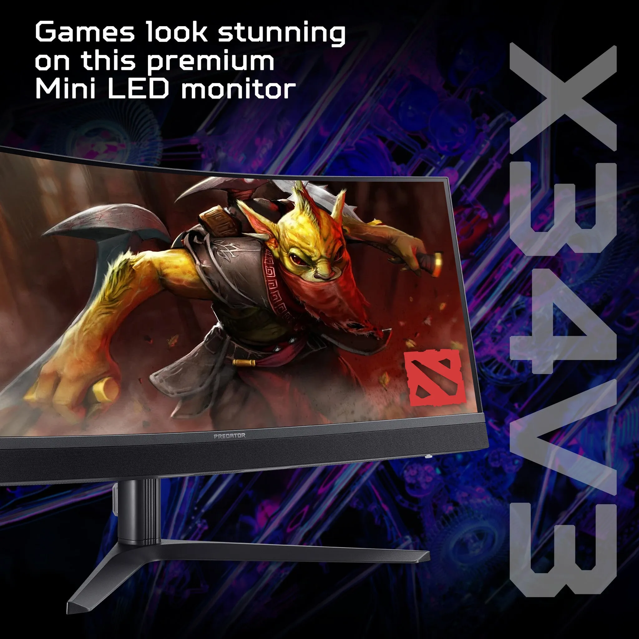 Acer Predator X34V3 34" Wide Quad HD Curved Gaming Monitor - 180Hz, 1ms, VA, AMD FreeSync Premium, Height Adjustable, Speakers, Black