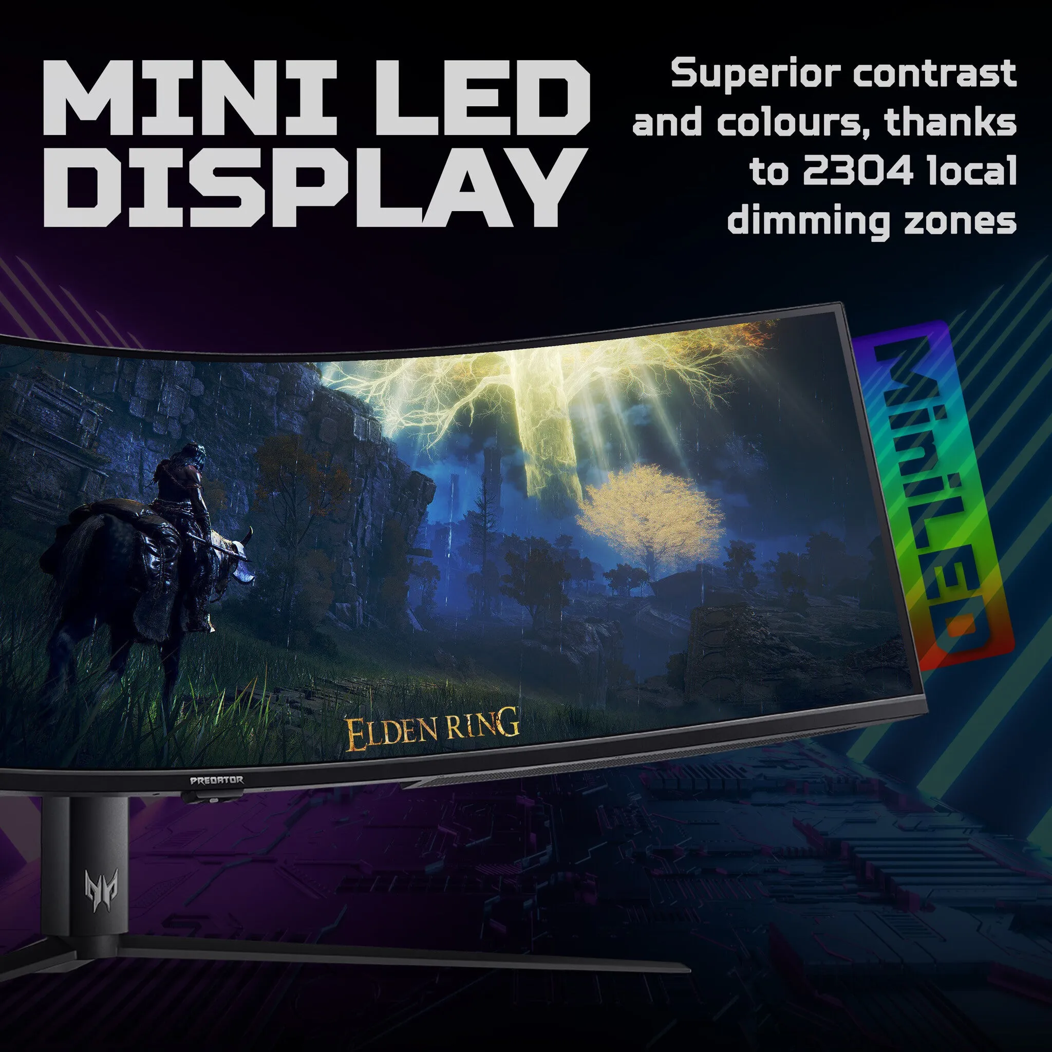 Acer Predator Z57 57" Double 4K Ultra HD Curved Gaming Monitor - 120Hz, 1ms, VA, AMD FreeSync Premium, Height Adjustable, Speakers, Black
