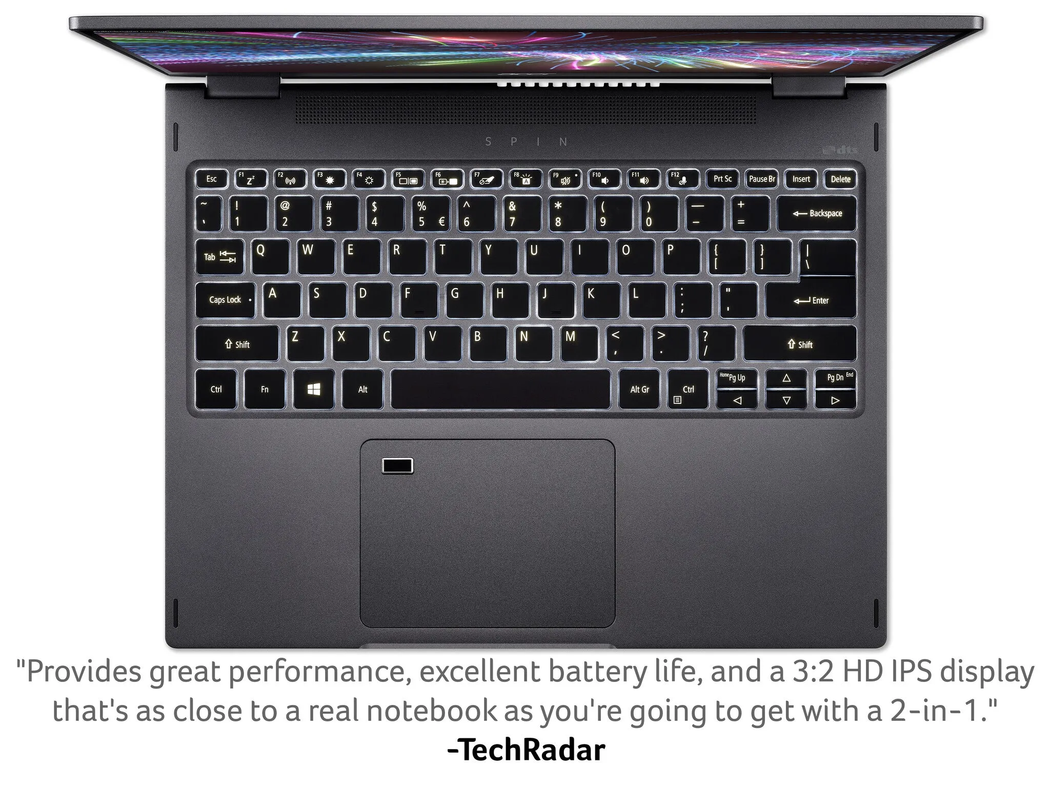 Acer Spin 5 SP513-55N 13" 2-in-1 Laptop - Intel Core i5-1135G7, 8GB RAM, 512GB SSD, Quad HD Touchscreen, Windows 10, Iron