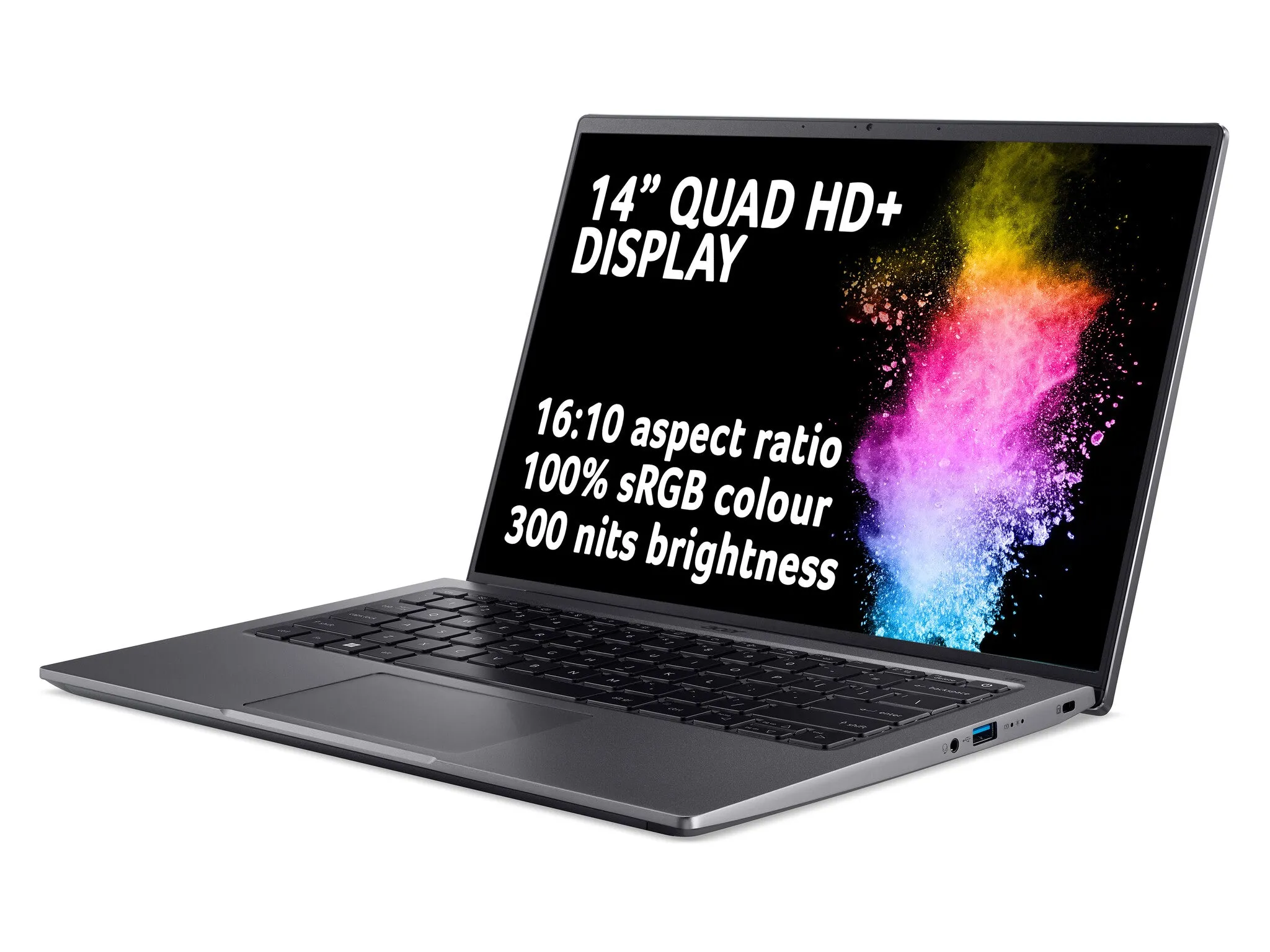 Acer Swift X SFX14-51G 14" Laptop - Intel Core i7-1260P, 16GB RAM, 1TB SSD, NVIDIA GeForce RTX 3050, Quad HD Display, Windows 11, Iron