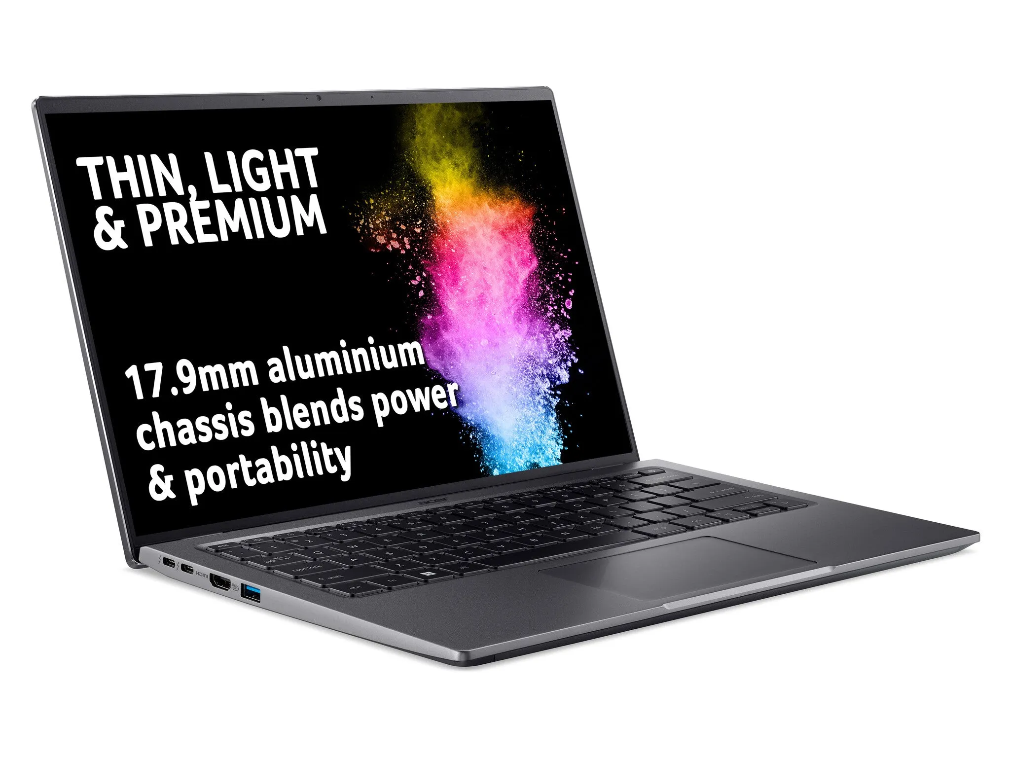 Acer Swift X SFX14-51G 14" Laptop - Intel Core i7-1260P, 16GB RAM, 1TB SSD, NVIDIA GeForce RTX 3050, Quad HD Display, Windows 11, Iron