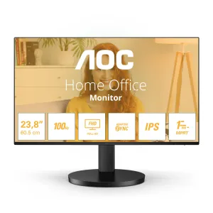 AOC 24B3HA2 23.8" Full HD Monitor - 100Hz, 1ms, IPS, Height Adjustable, Speakers, Black