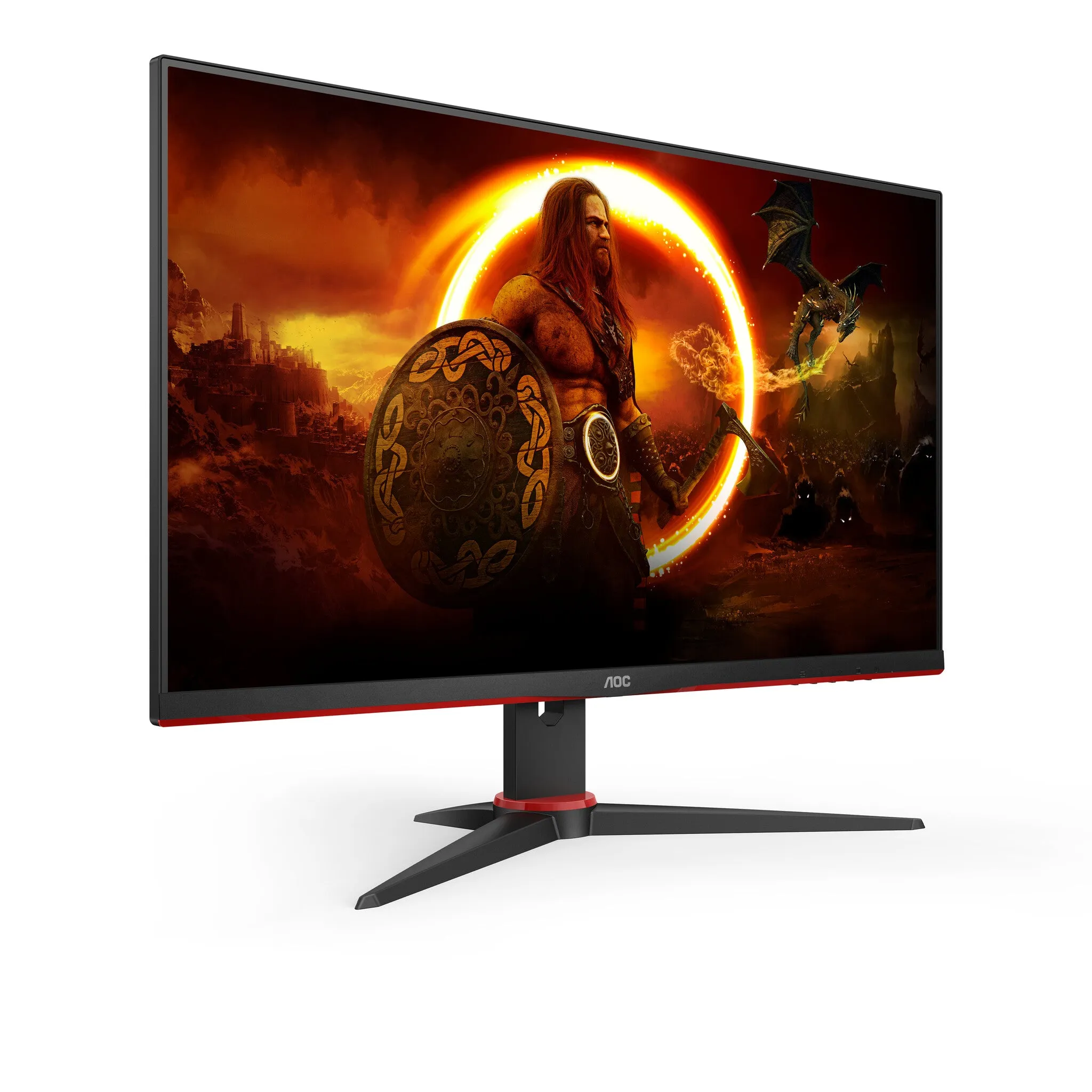 AOC 24G2SAE/BK 23.8" Full HD Gaming Monitor - 165Hz, 1ms, VA, AMD FreeSync Premium, Speakers, Black and Red