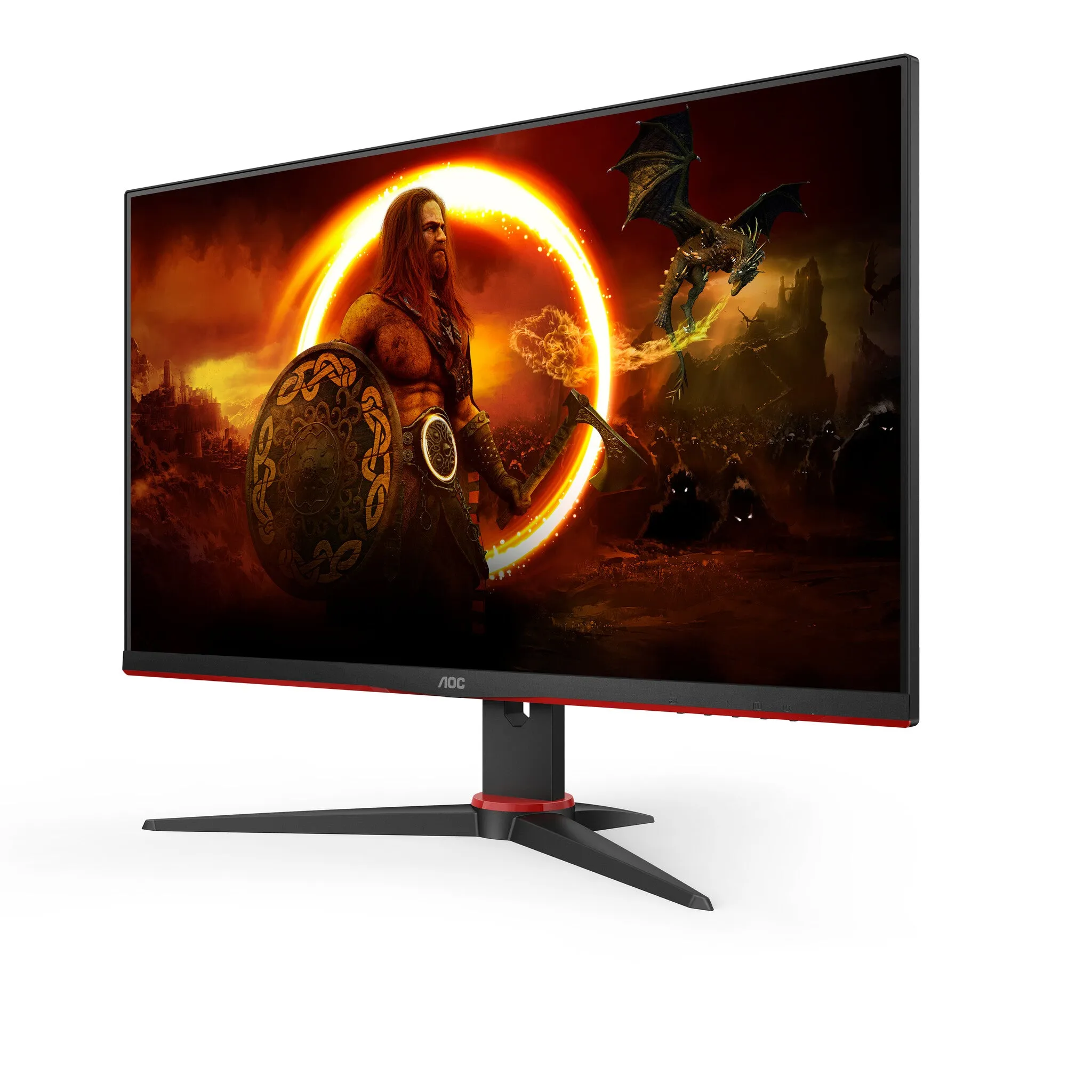 AOC 24G2SAE/BK 23.8" Full HD Gaming Monitor - 165Hz, 1ms, VA, AMD FreeSync Premium, Speakers, Black and Red