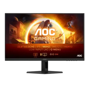 AOC 24G4XE 23.8" Full HD Gaming Monitor - 180Hz, 1ms, Fast IPS, G-SYNC Compatible, Height Adjustable, Speakers, Black and Grey