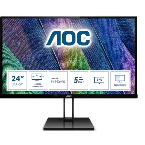 AOC 24V2Q 23.8" Full HD Monitor - 75Hz, 5ms, IPS, AMD FreeSync, Black
