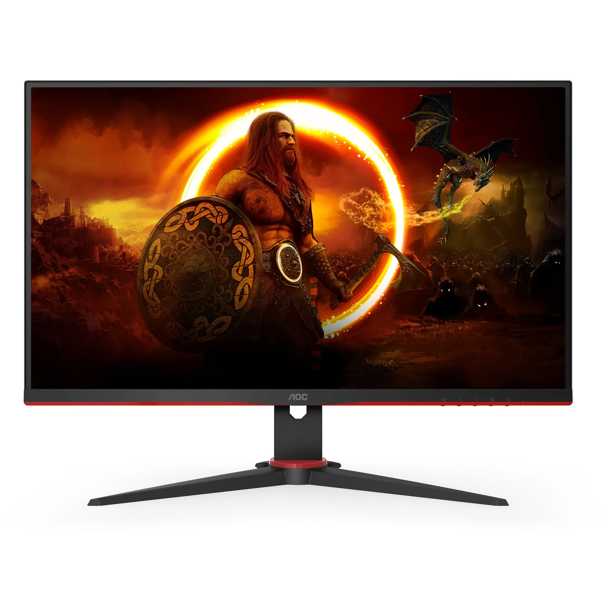 AOC 27G2SAE/BK 27" Full HD Gaming Monitor - 165Hz, 1ms, VA, AMD FreeSync Premium, Speakers, Black and Red