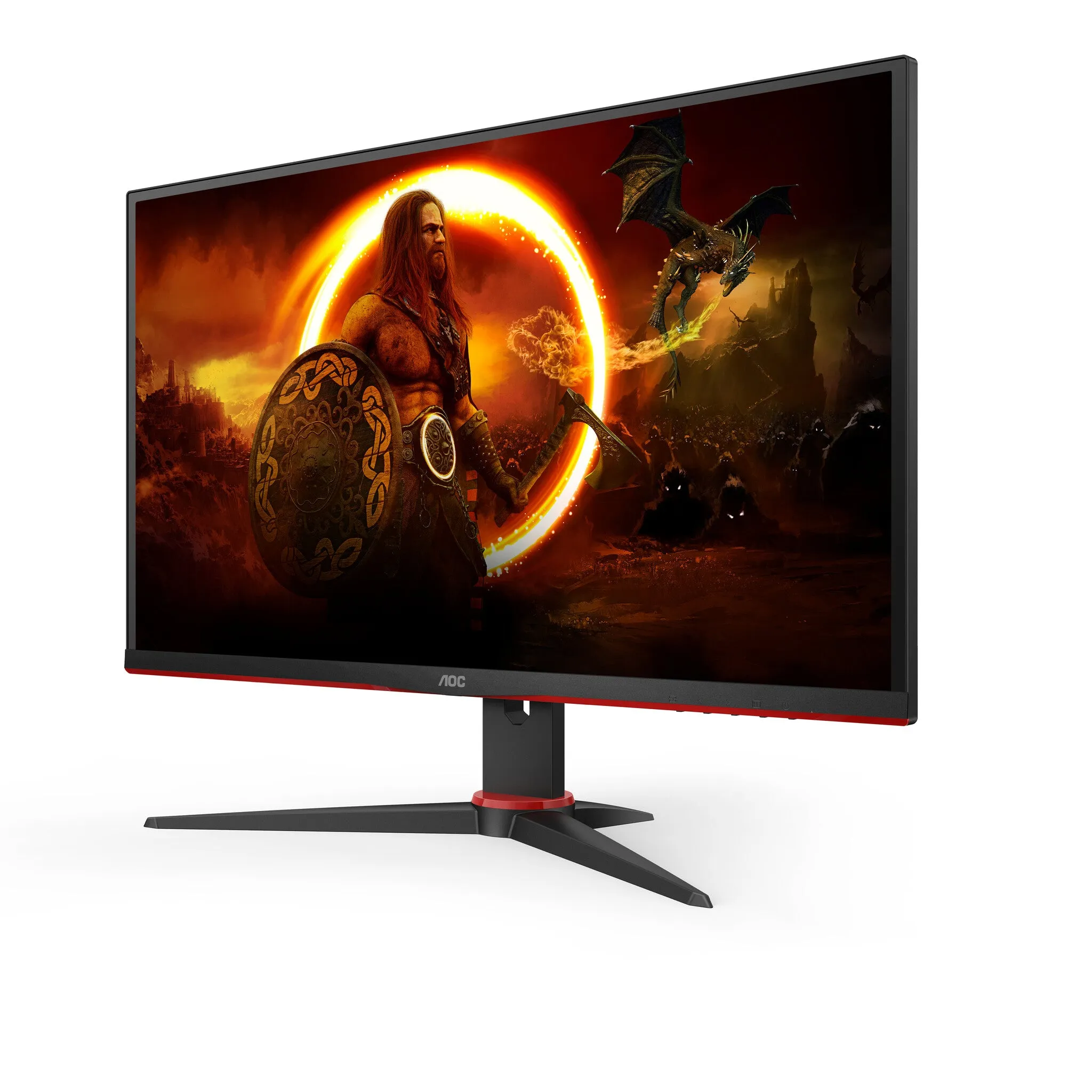 AOC 27G2SAE/BK 27" Full HD Gaming Monitor - 165Hz, 1ms, VA, AMD FreeSync Premium, Speakers, Black and Red