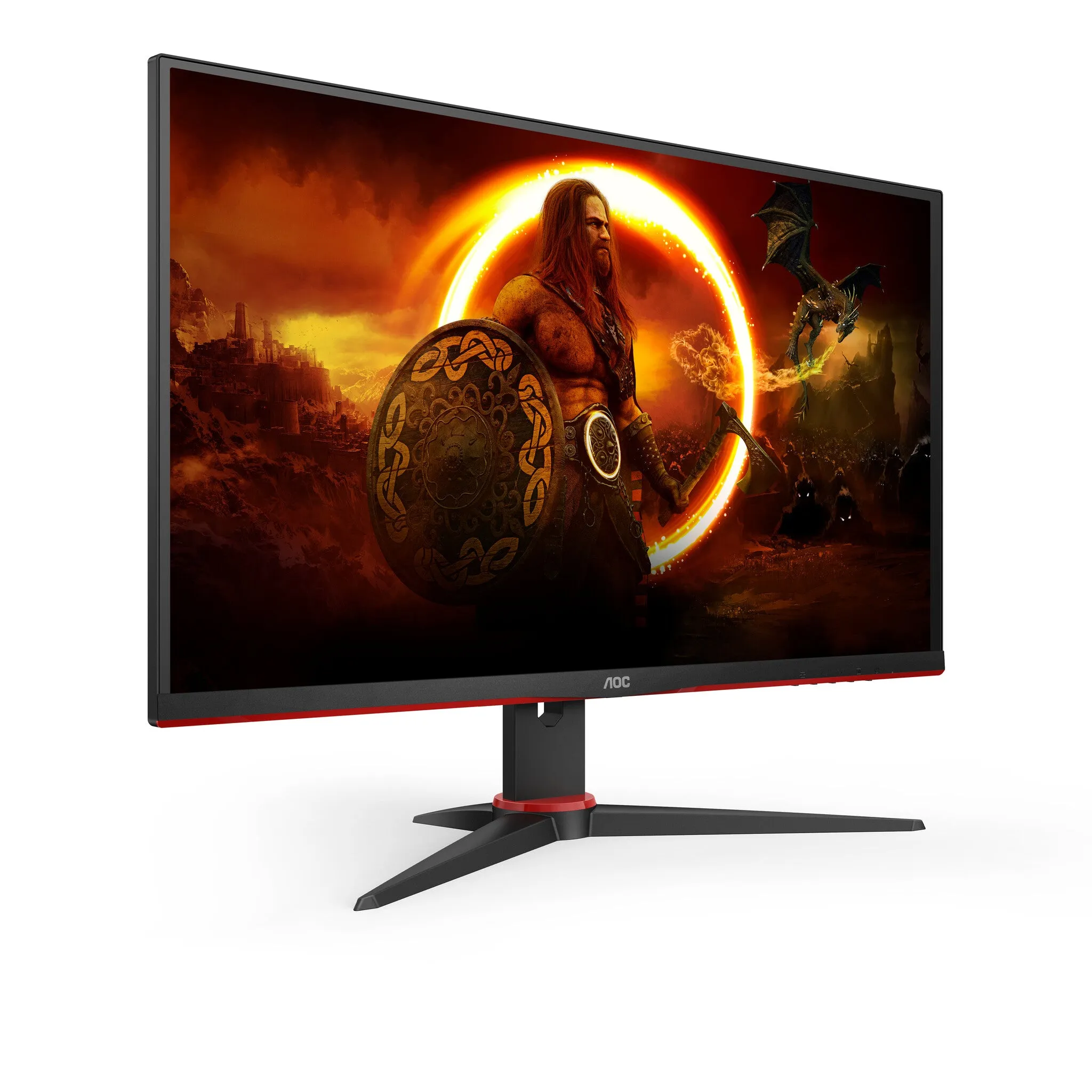AOC 27G2SAE/BK 27" Full HD Gaming Monitor - 165Hz, 1ms, VA, AMD FreeSync Premium, Speakers, Black and Red