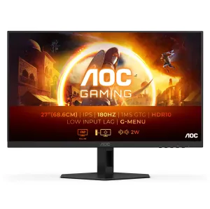 AOC 27G4XE 27" Full HD Gaming Monitor - 180Hz, 0.5ms, Fast IPS, G-SYNC, Height Adjustable, Speakers, Black and Grey