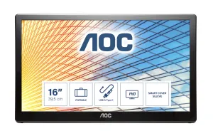 AOC 59 Series E1659FWU 15.6" HD Monitor - 60Hz, 12ms, TN, Black