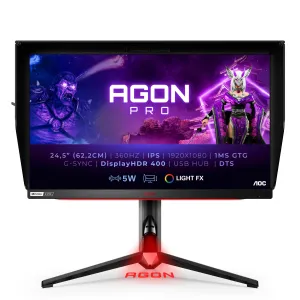AOC AG254FG 24.5" Full HD Gaming Monitor - 360Hz, 1ms, IPS, NVIDIA G-Sync, Height Adjustable, Speakers, Black