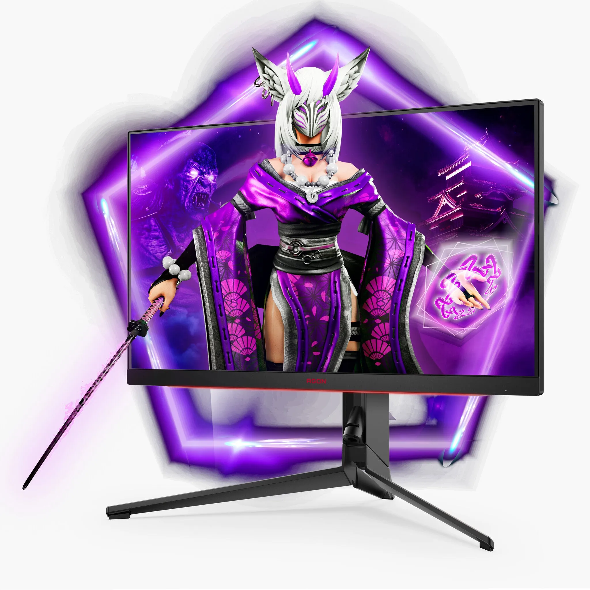 AOC AG274QG 27" Quad HD Gaming Monitor - 240Hz, 1ms, IPS, G-SYNC Ultimate, Height Adjustable, Speakers, Black and Red