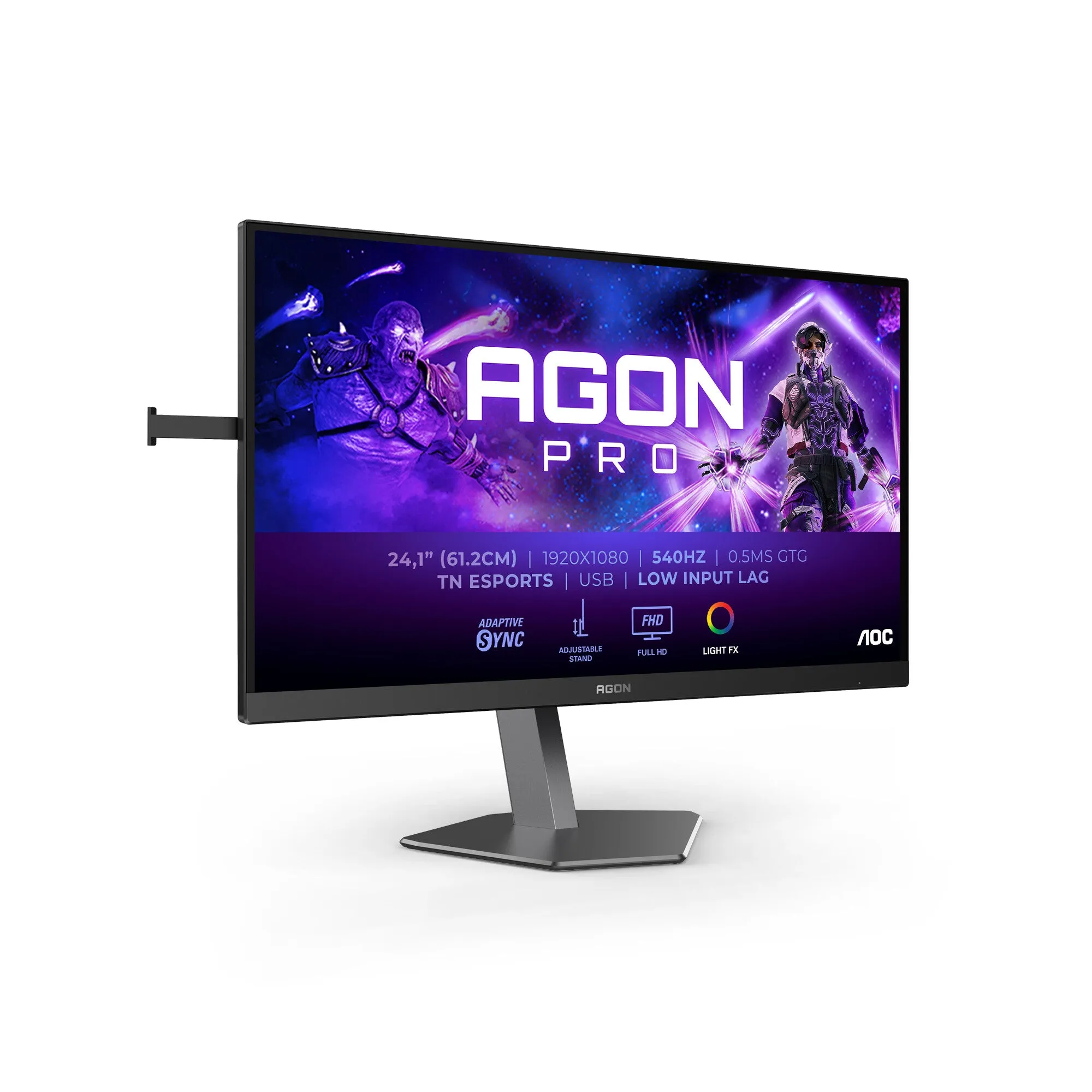 AOC AGON PRO AG246FK 24.1" Full HD Gaming Monitor - 540Hz, 0.3ms, TN, Adaptive Sync, Height Adjustable, Black