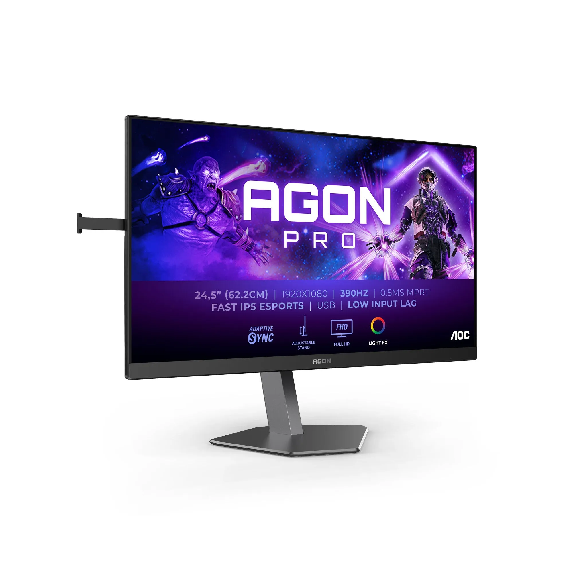 AOC AGON PRO AG256FS 24.5" Full HD Gaming Monitor - 390Hz, 0.3ms, Fast IPS, Adaptive Sync, Height Adjustable, Black