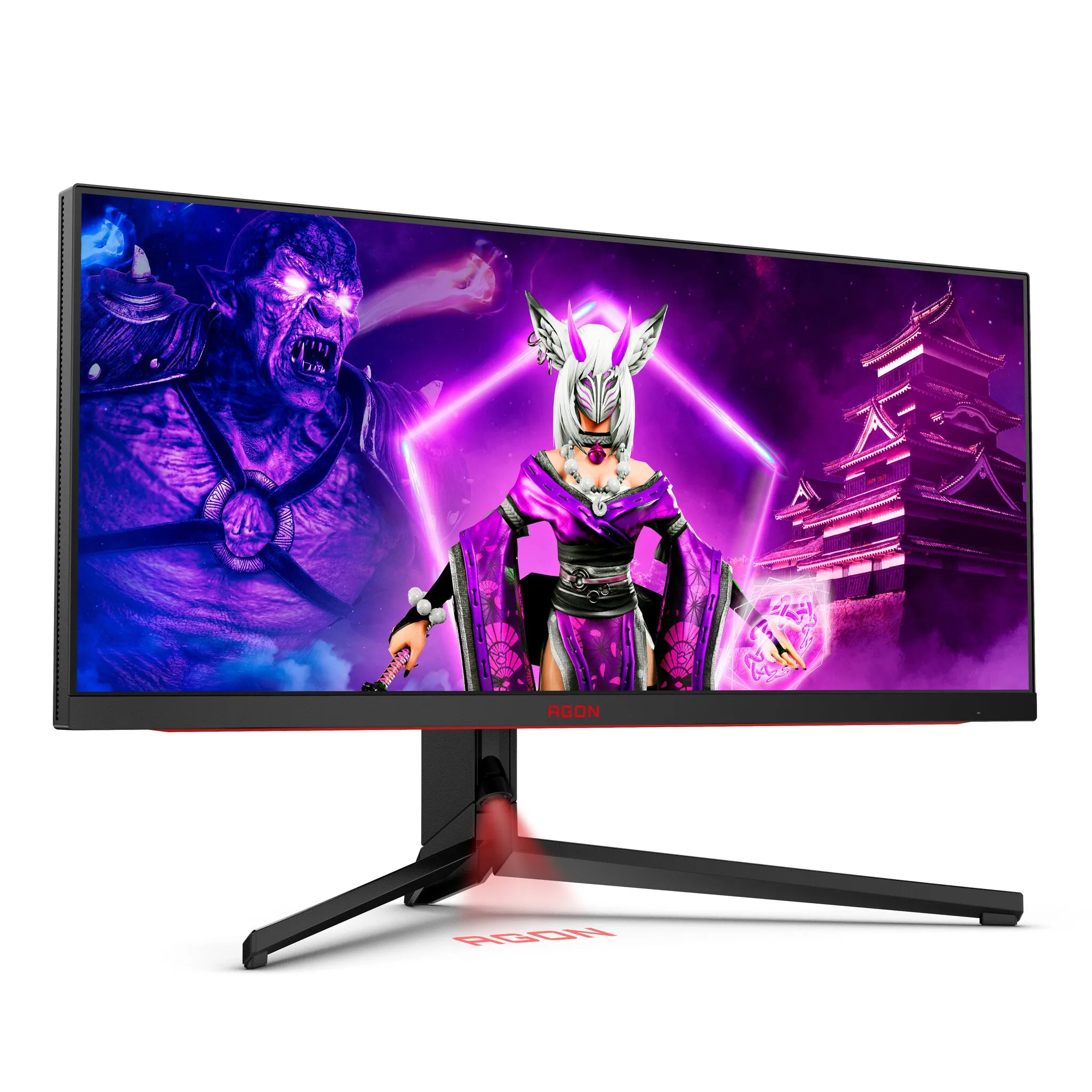 AOC AGON PRO AG344UXM 34" UltraWide Quad HD Gaming Monitor - 170Hz, 1ms, IPS, FreeSync Premium and G-SYNC Compatible, Height Adjustable, Speakers, Black and Red