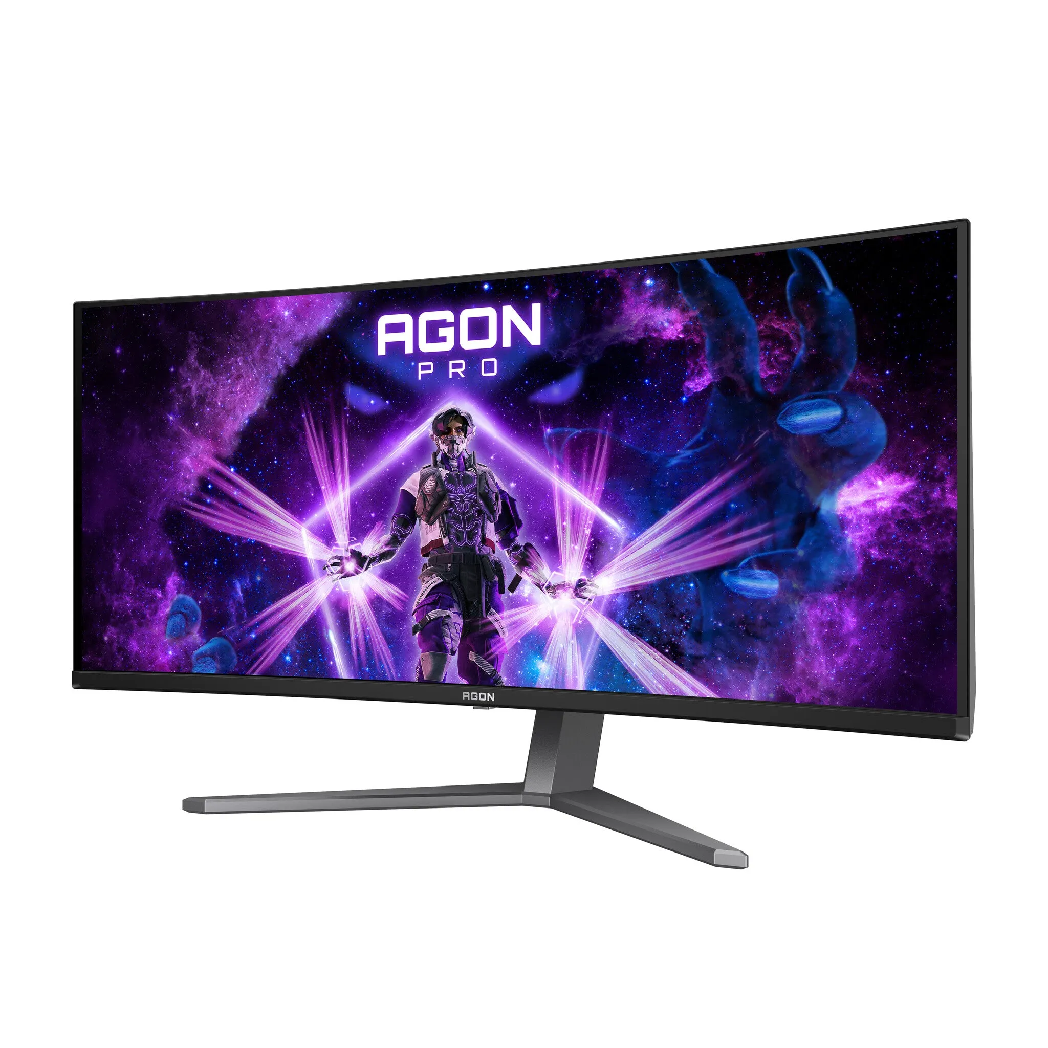 AOC AGON PRO AG346UCD 34" Wide Quad HD Curved Gaming Monitor - 175Hz, 0.03ms, QD-OLED, Adaptive Sync, Height Adjustable, Speakers, Black and Grey