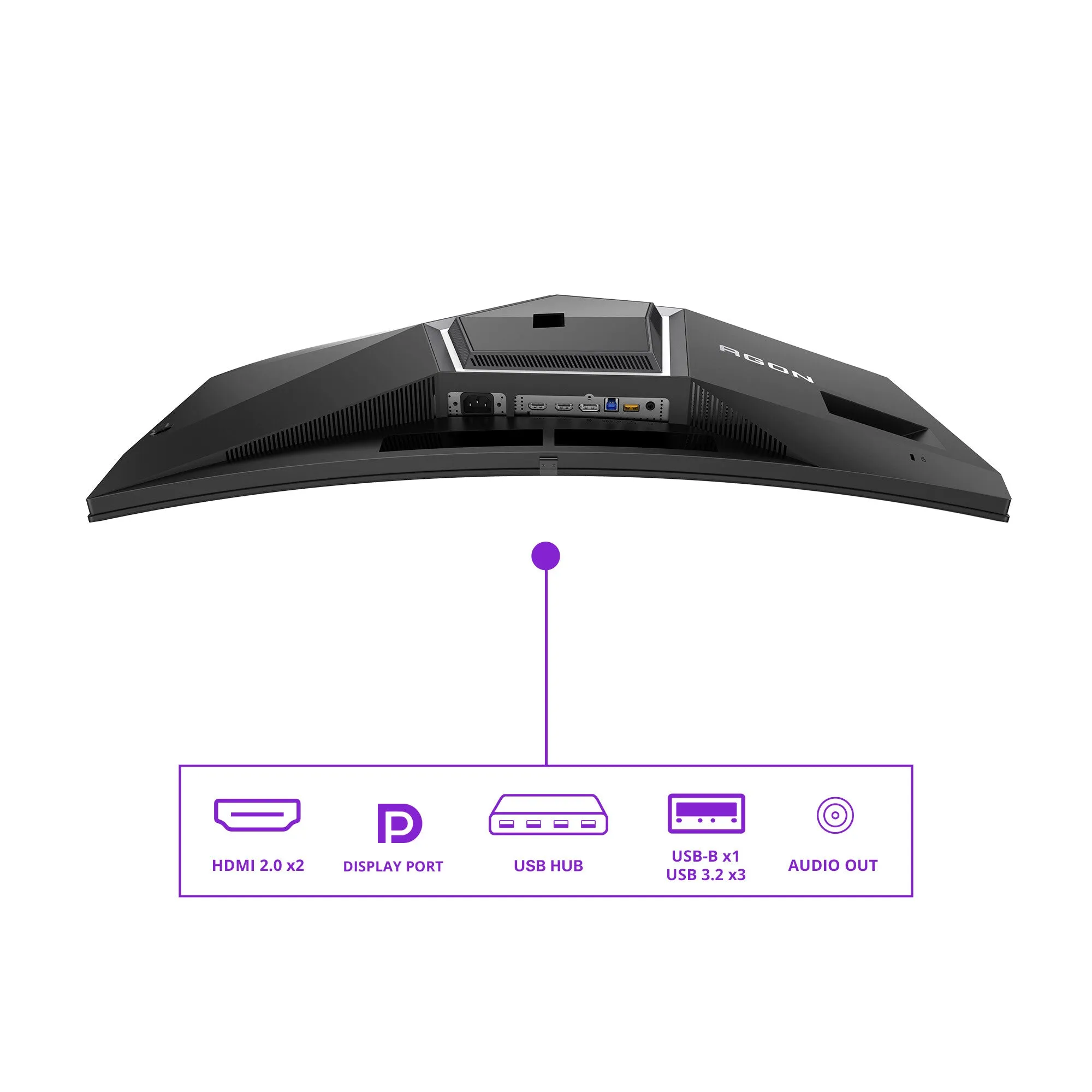 AOC AGON PRO AG346UCD 34" Wide Quad HD Curved Gaming Monitor - 175Hz, 0.03ms, QD-OLED, Adaptive Sync, Height Adjustable, Speakers, Black and Grey