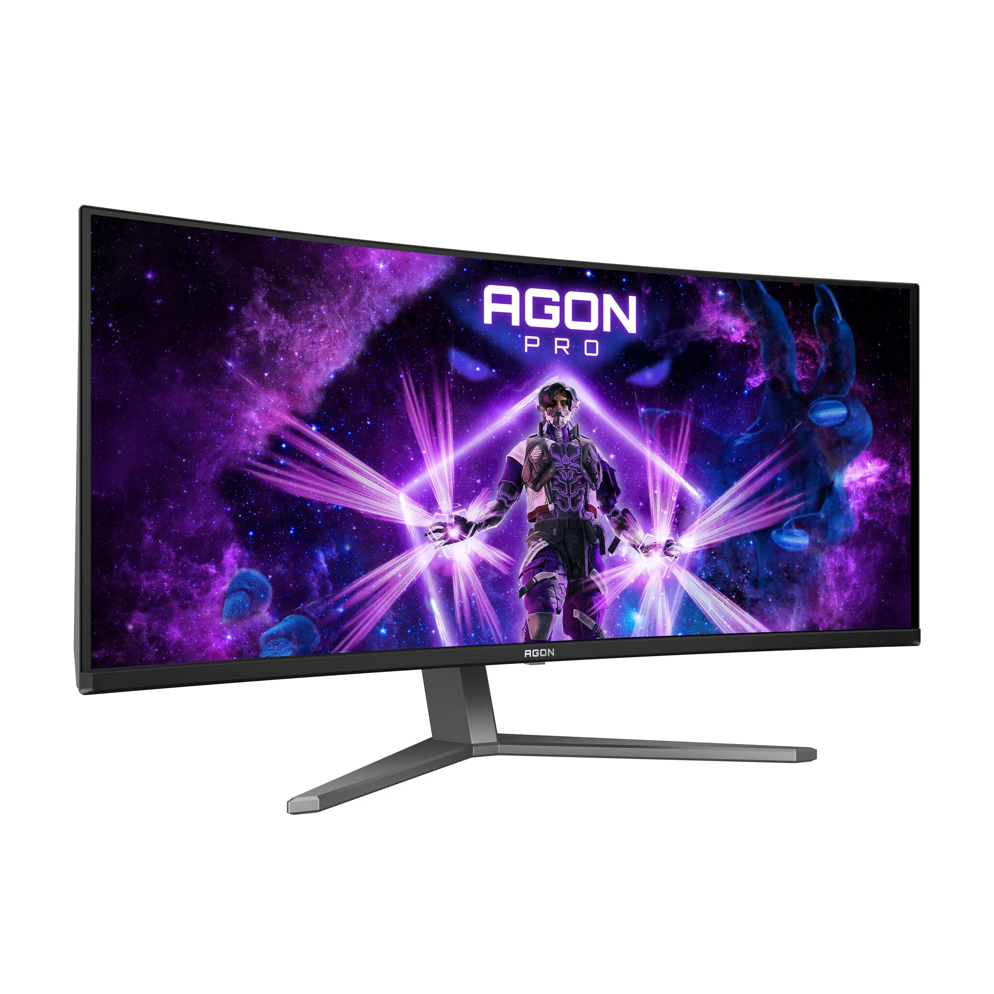 AOC AGON PRO AG346UCD 34" Wide Quad HD Curved Gaming Monitor - 175Hz, 0.03ms, QD-OLED, Adaptive Sync, Height Adjustable, Speakers, Black and Grey