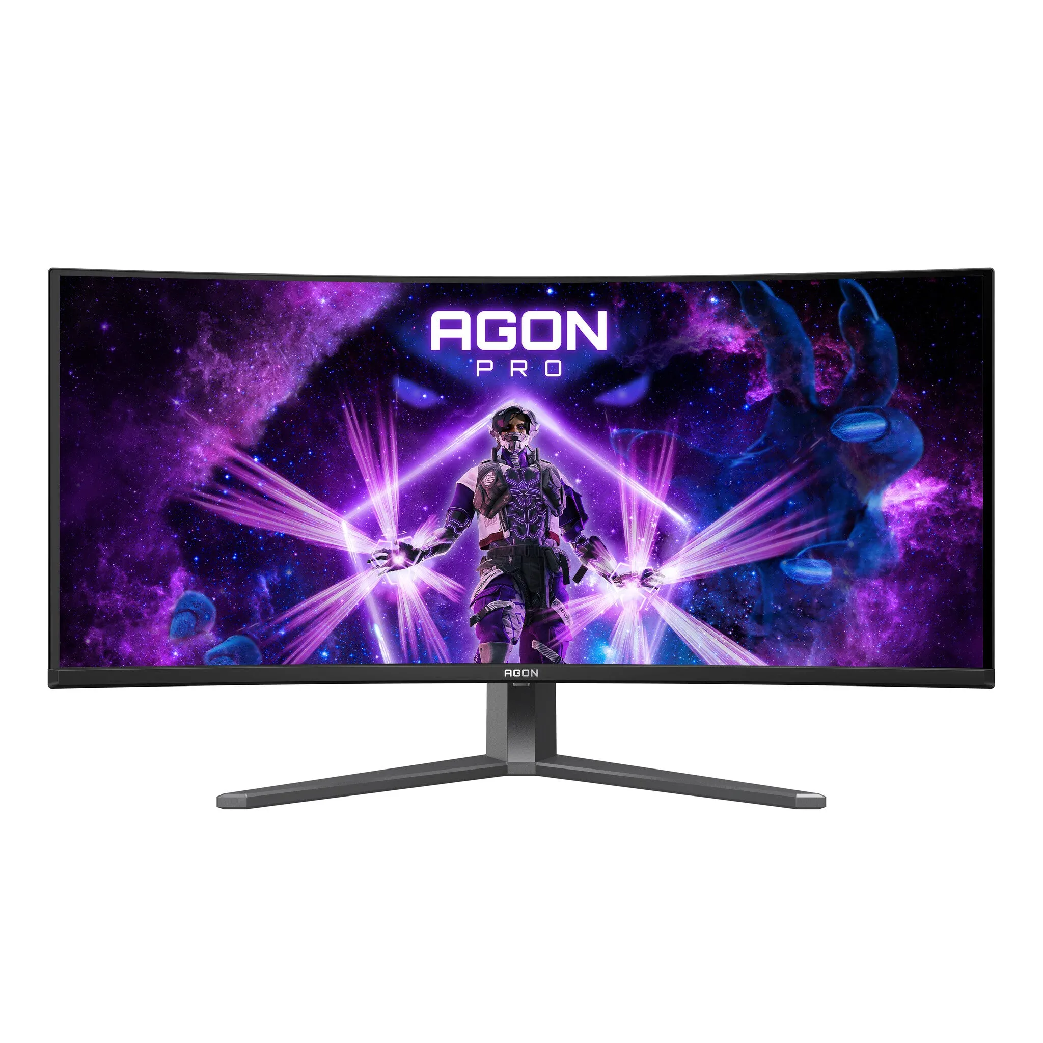 AOC AGON PRO AG346UCD 34" Wide Quad HD Curved Gaming Monitor - 175Hz, 0.03ms, QD-OLED, Adaptive Sync, Height Adjustable, Speakers, Black and Grey