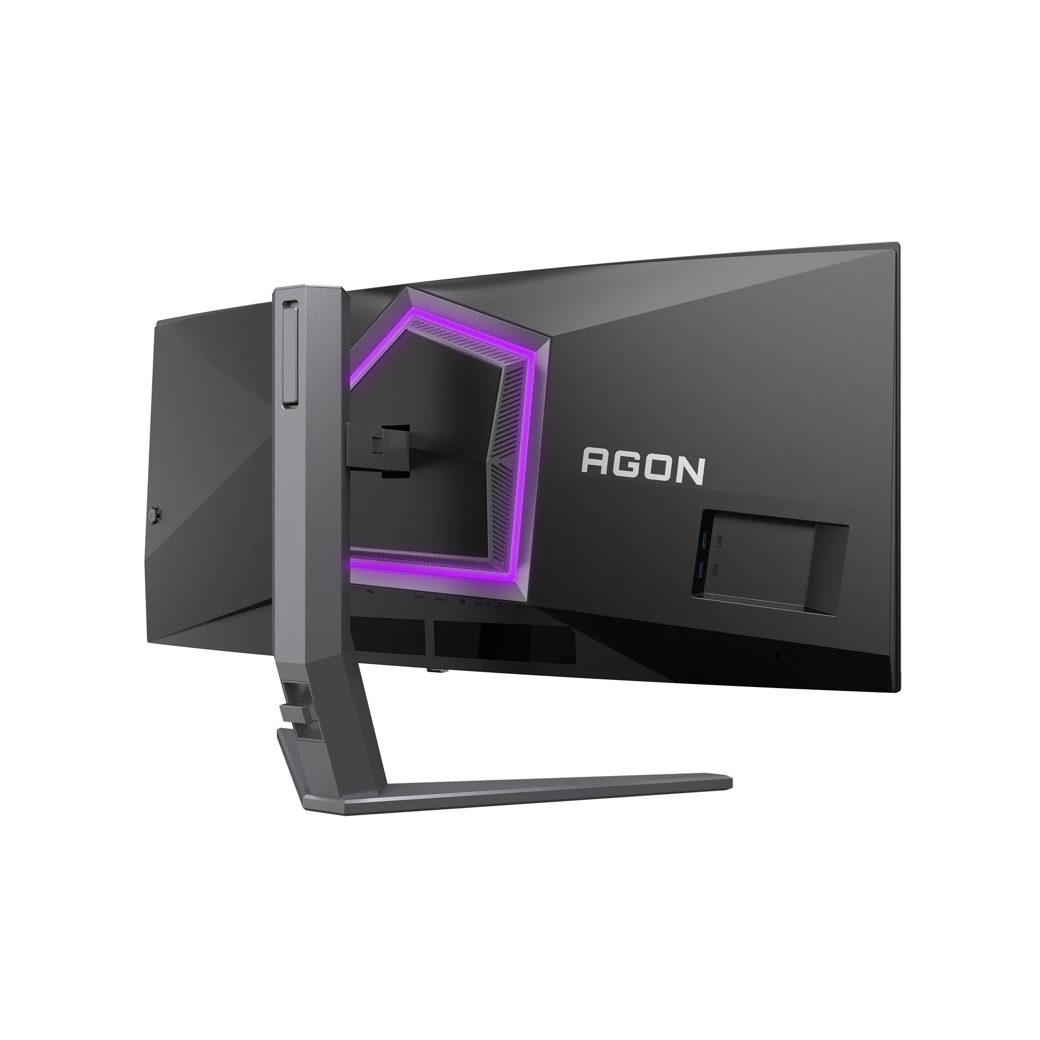 AOC AGON PRO AG346UCD 34" Wide Quad HD Curved Gaming Monitor - 175Hz, 0.03ms, QD-OLED, Adaptive Sync, Height Adjustable, Speakers, Black and Grey