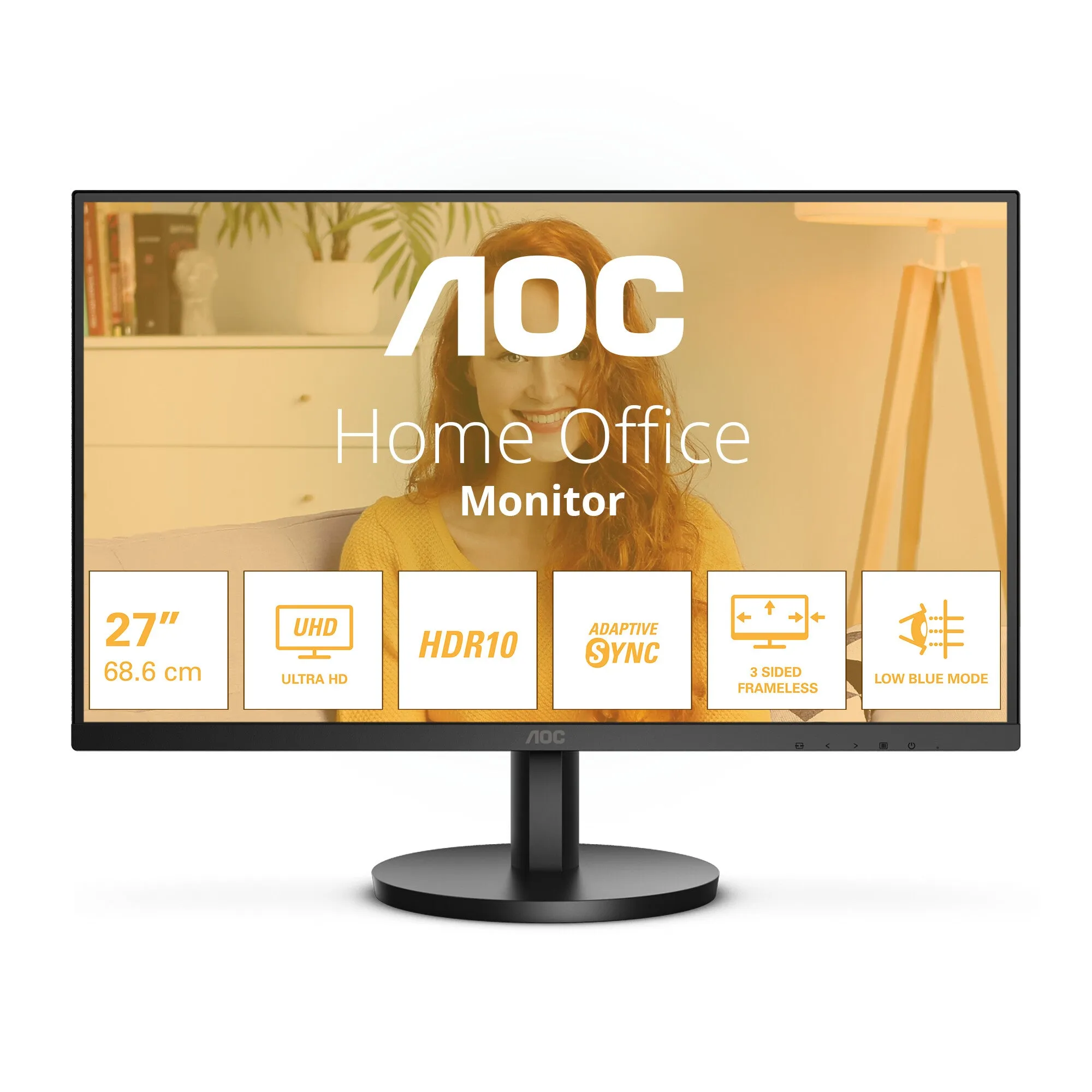 AOC B3 U27B3M computer monitor 68.6 cm (27") 3840 x 2160 pixels 4K Ultra HD LCD Black