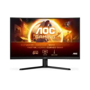 AOC CQ32G4VE 32'' Curved Gaming Monitor - QHD, 180Hz, 1ms, HDR10, FreeSync, Black & Grey