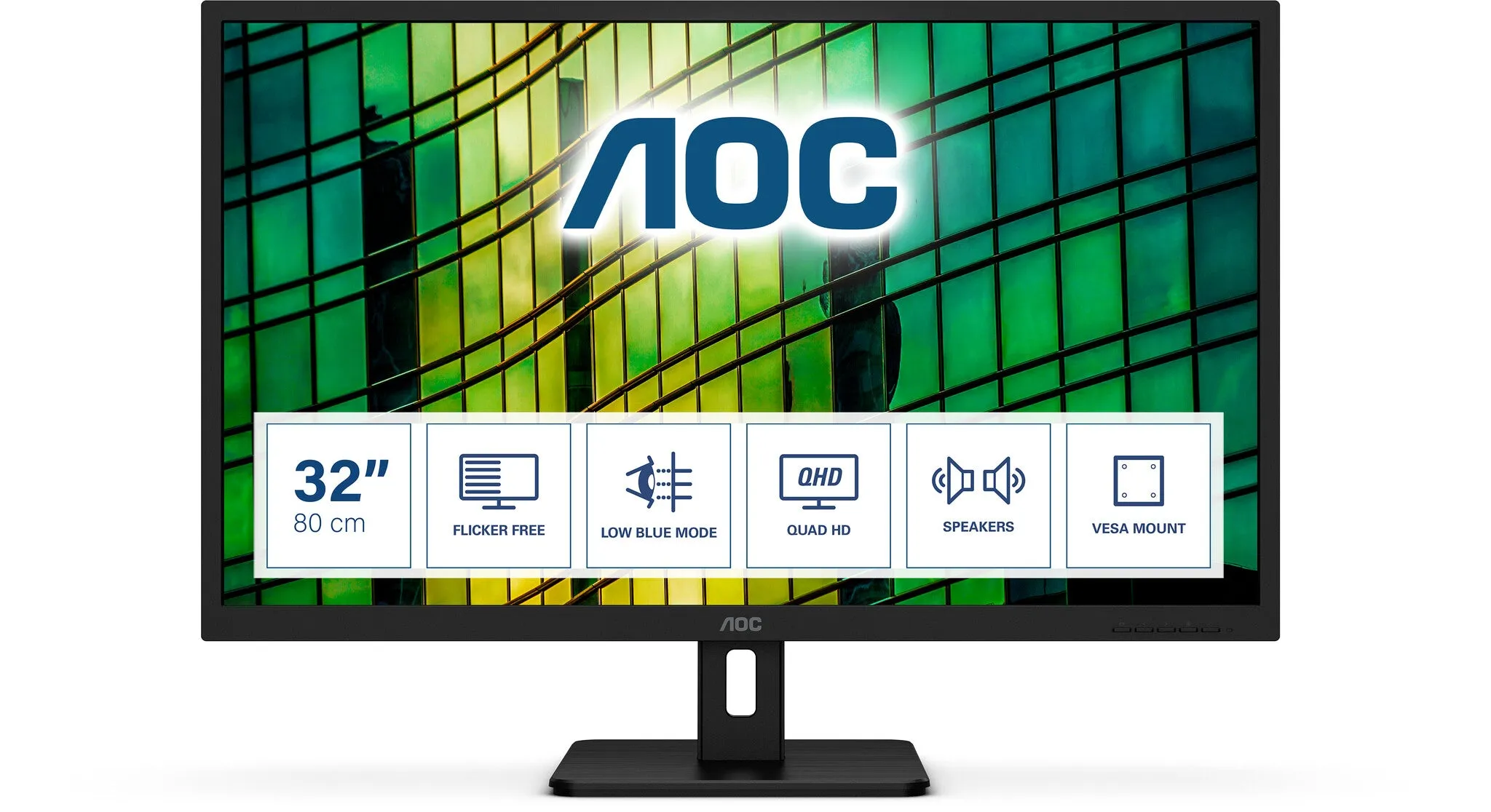 AOC E2 Q32E2N 31.5" Quad HD Monitor - 75Hz, 4ms, IPS, Speakers, Black