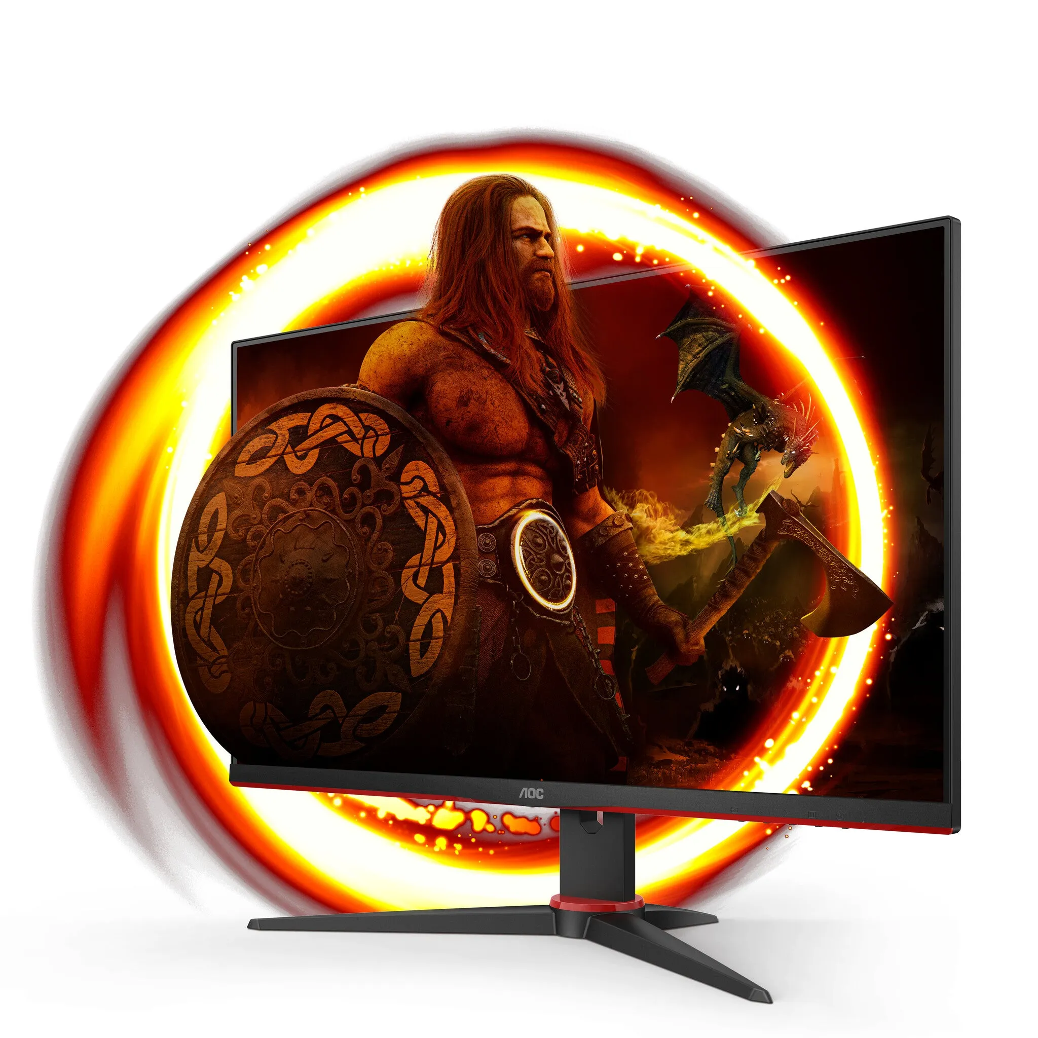AOC G2 24G2SPAE/BK 23.8" Full HD Gaming Monitor - 165Hz, 4ms, IPS, G-SYNC Compatible, Speakers, Black and Red
