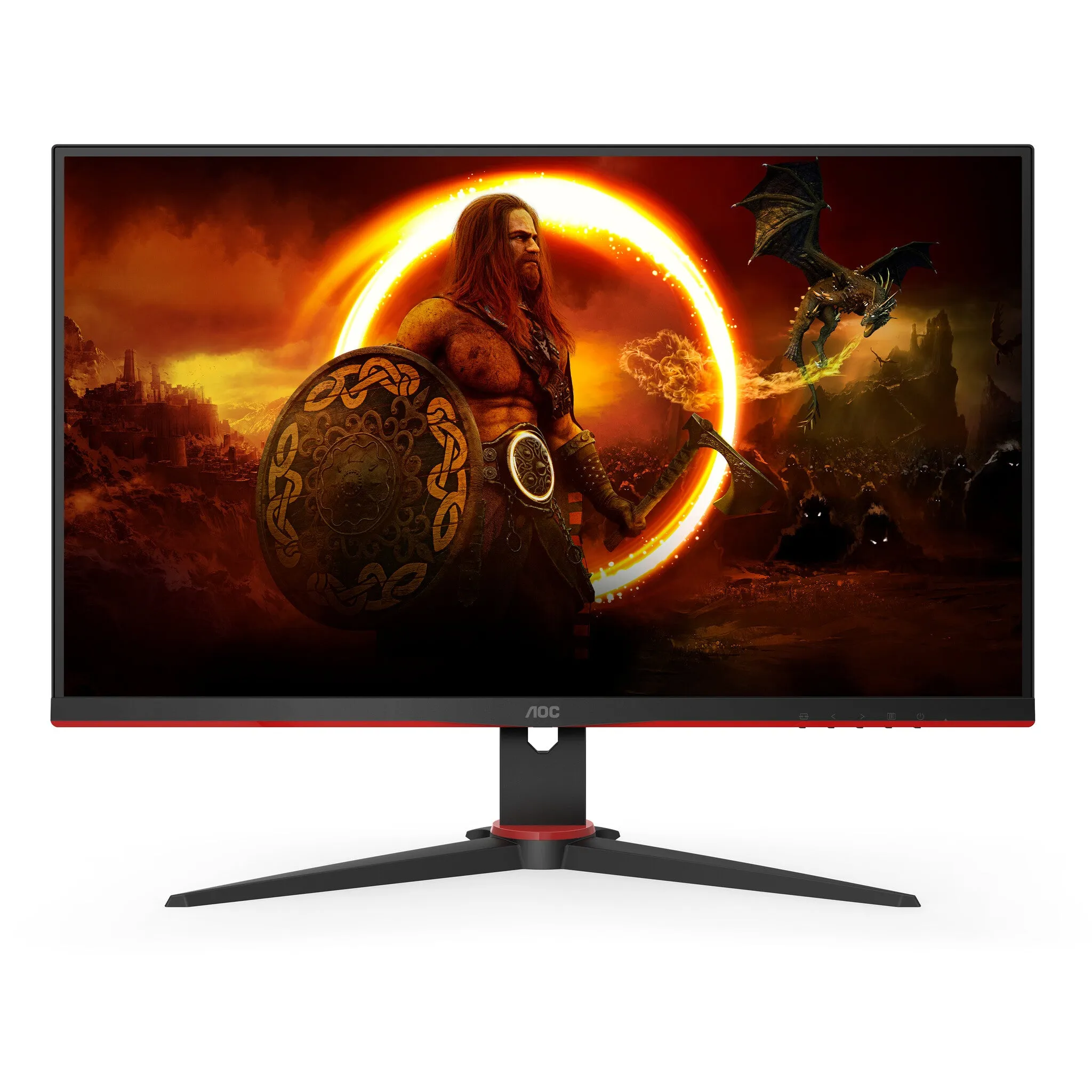 AOC G2 24G2SPAE/BK 23.8" Full HD Gaming Monitor - 165Hz, 4ms, IPS, G-SYNC Compatible, Speakers, Black and Red