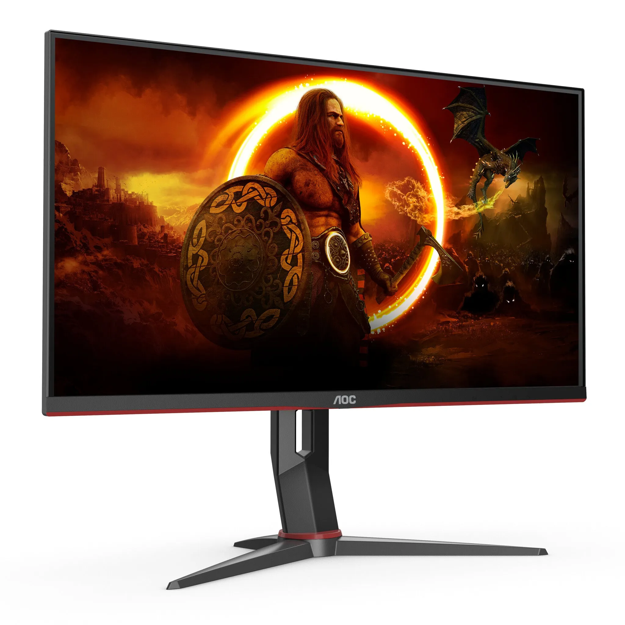 AOC G2U28G2XU2/BK 28" 4K Ultra HD Gaming Monitor - 144Hz, 1ms, IPS, G-Sync, FreeSync, Height Adjustable, Speakers, Black and Red