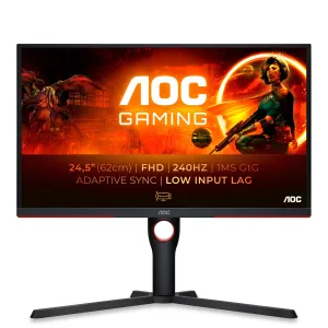 AOC G3 25G3ZM/BK 24.5" Full HD Gaming Monitor - 240Hz, 0.5ms, VA, Adaptive Sync, Height Adjustable, Black and Red