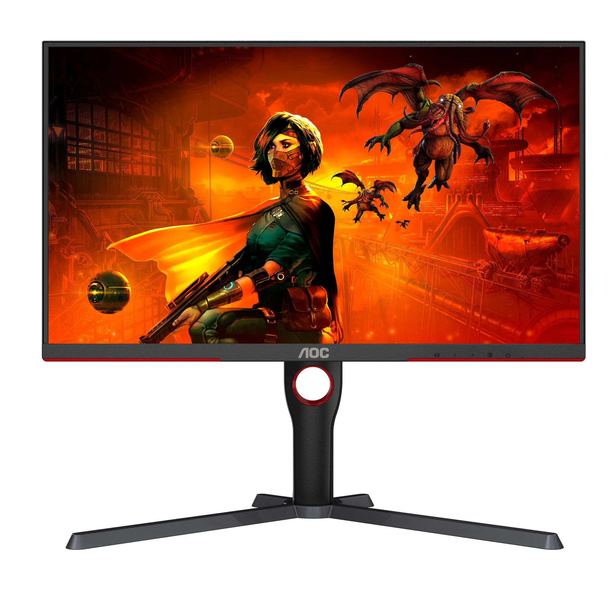 AOC G3 U27G3X/BK 27" 4K Ultra HD Gaming Monitor - 160Hz, 1ms, IPS, Adaptive Sync, Height Adjustable, Black and Red